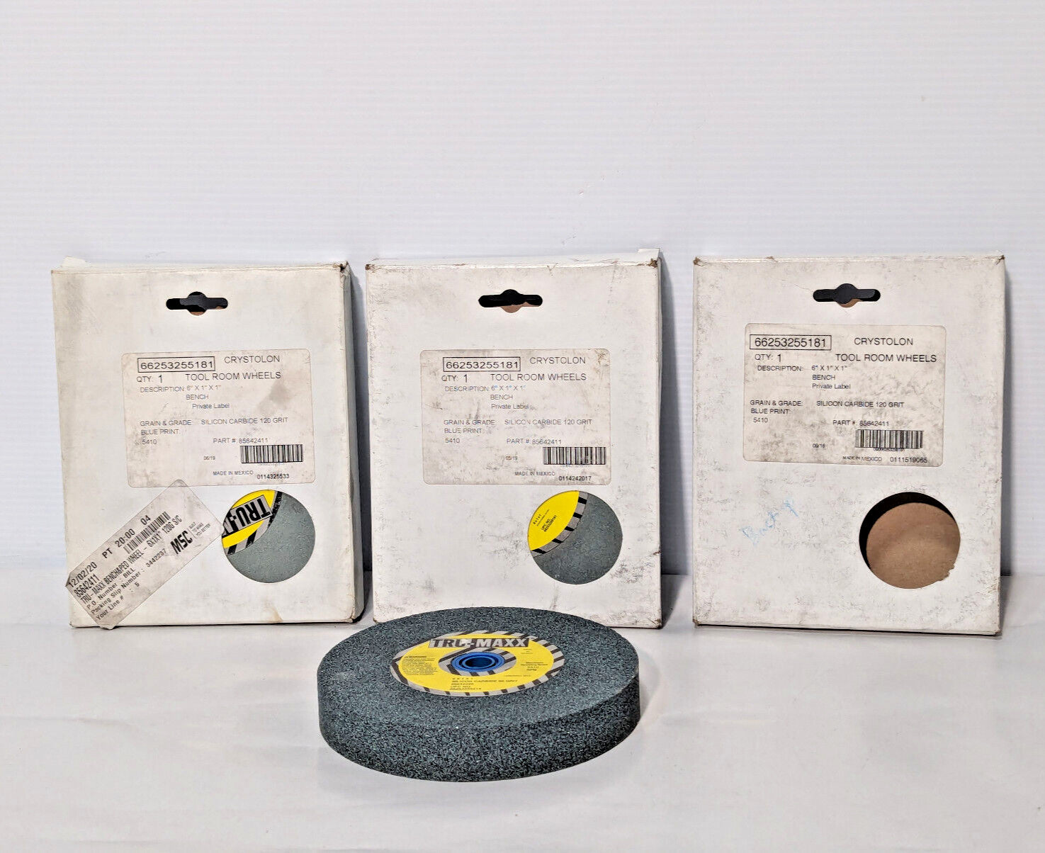 Lot of 3: Tru-Maxx Silicon Carbide Grinding Wheels 6x1"x1", (1) 60, (2) 120 grit
