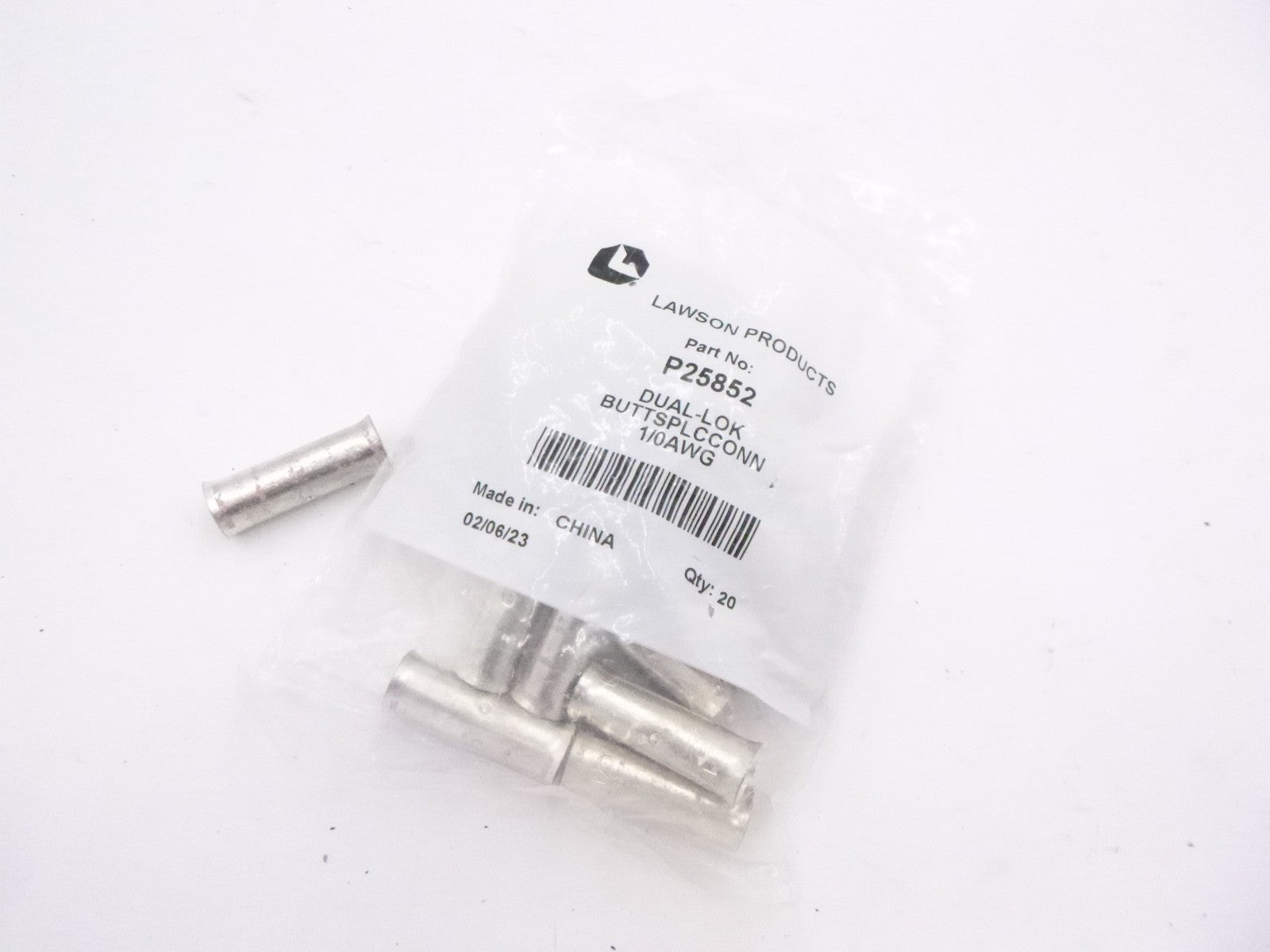 20 Pack Lawson 1/0AWG Compression Butt Splice Connector Dual Lok