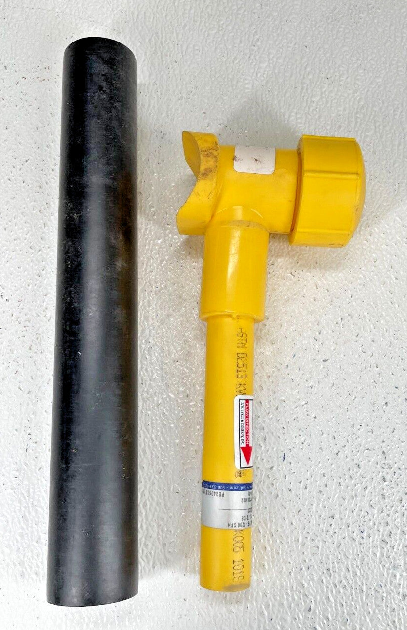 Molded Poly MDPE Gas Tapping Tee 2" x 3/4" IPS w/ LYCO Excess Flow Valve EFV