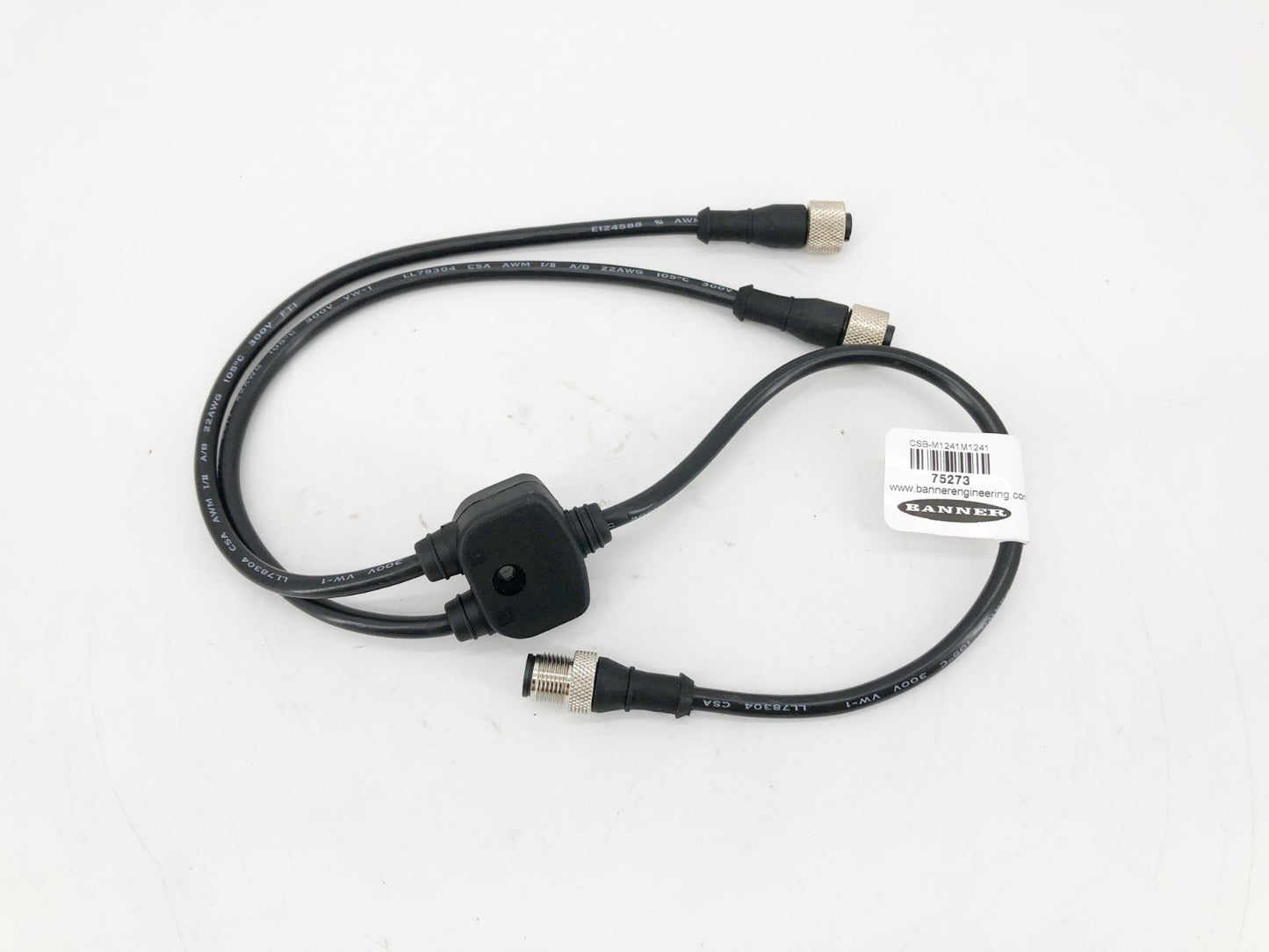 New Banner CSB-M1241M1241 Splitter Cable M12 Male To 2-M12 Female 75273 - No Box