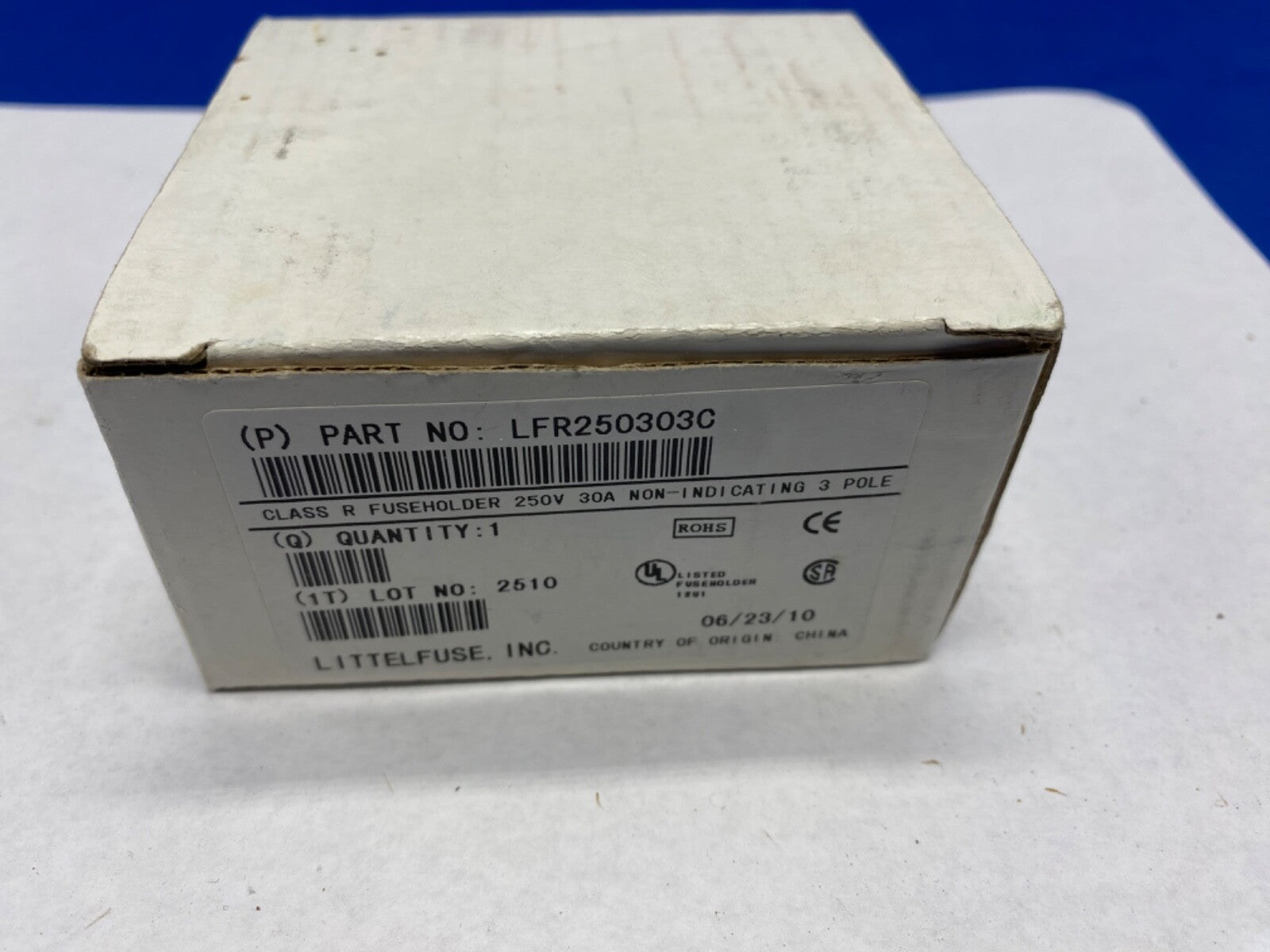 Littelfuse 3 pole fuse holder LFR250303C, 30amp max, 250vac