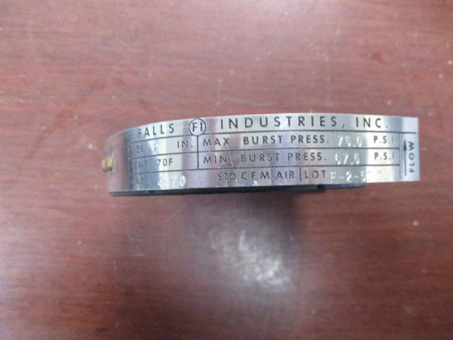 Falls 2" Rupture Disk 4470 70ºF F-2-57 75PSI Max burst pressure 