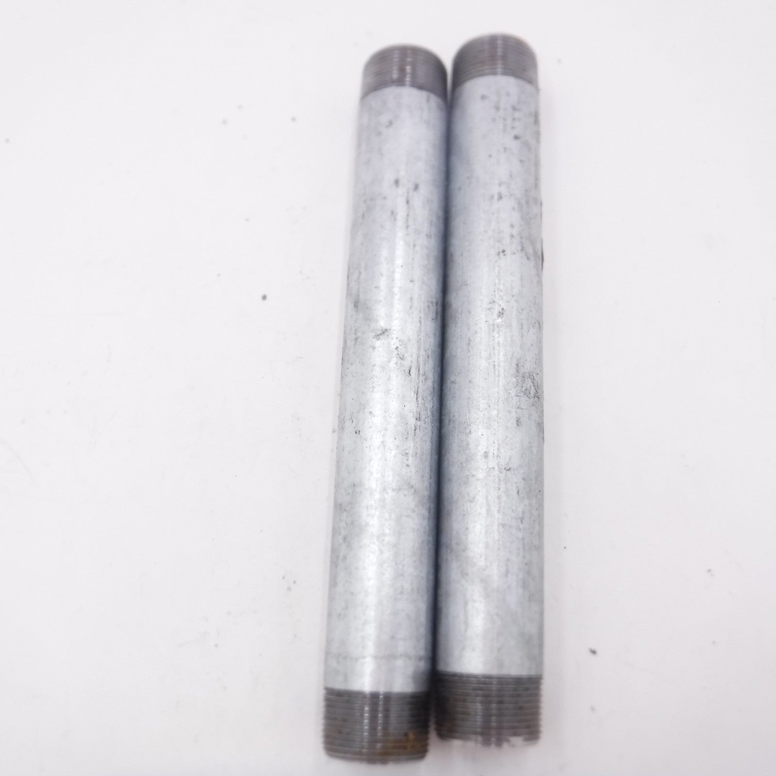 2 Pack 1-1/4" x 12" Male Threaded Galvanized Steel Nipple Fitting