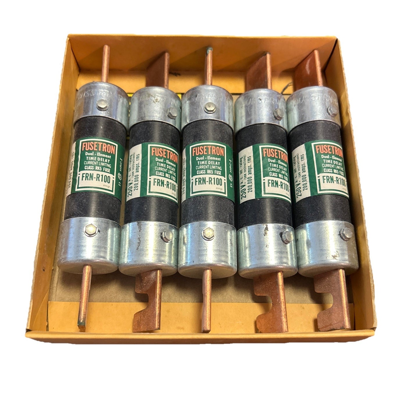 (5) Fusetron Fuse FRN-R-100 Dual Element Time Delay 100A 250V FREE SHIPPING!  B4