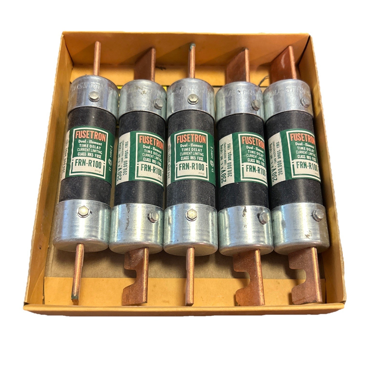 (5) Fusetron Fuse FRN-R-100 Dual Element Time Delay 100A 250V FREE SHIPPING!  B4