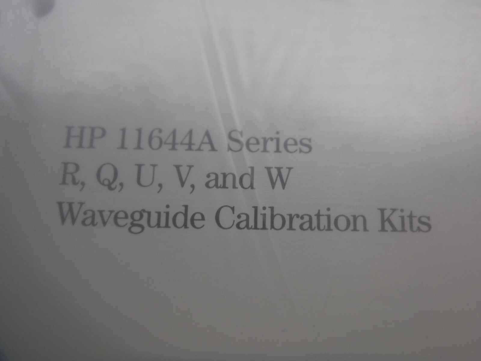 Hewlett Packard 11644A Series R Q U V And W Waveguide Calibration Kits Manual