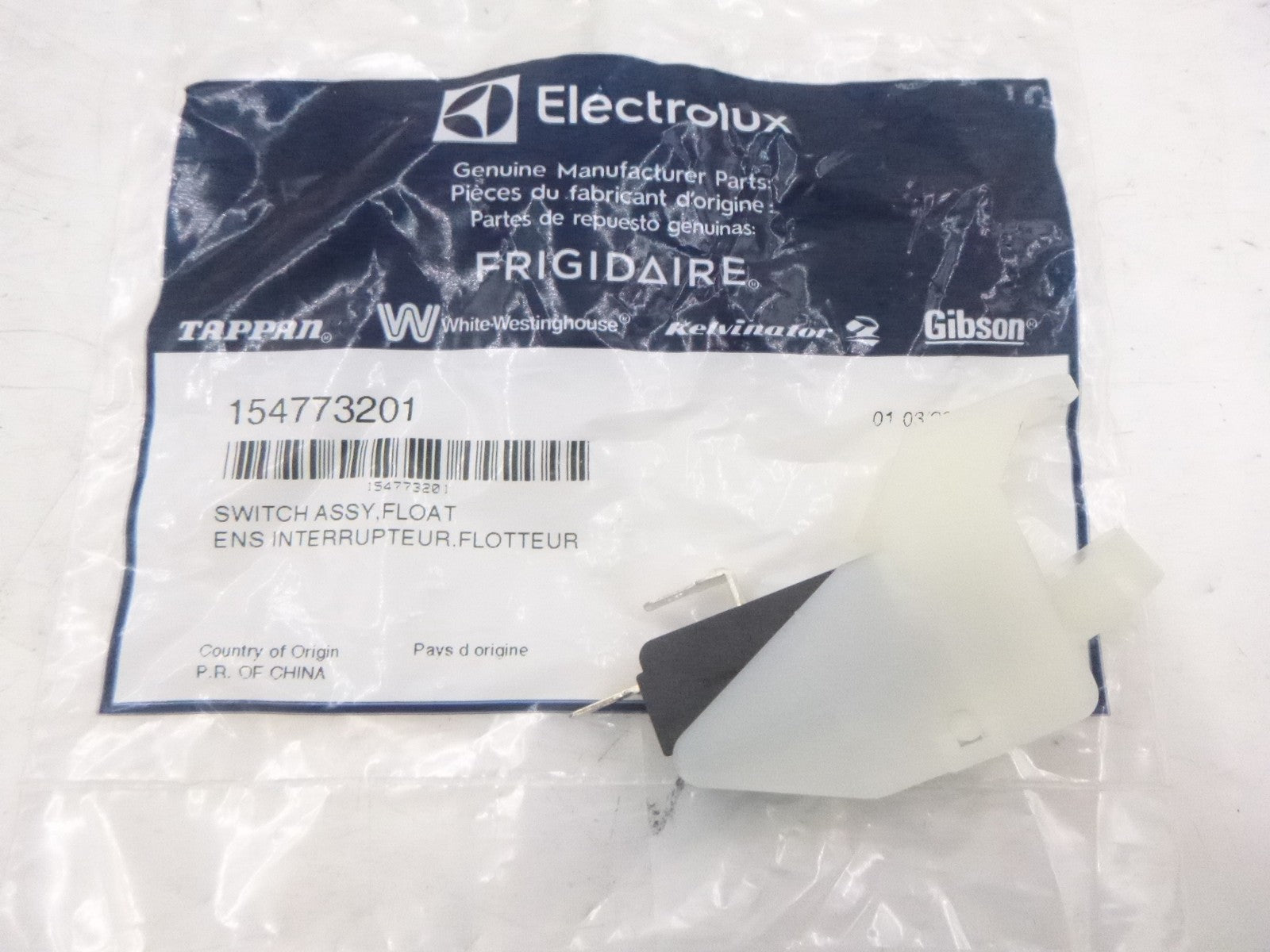 Genuine OEM Frigidaire Float Switch Assembly 154773201 For CDBEH600S CDBEH950S