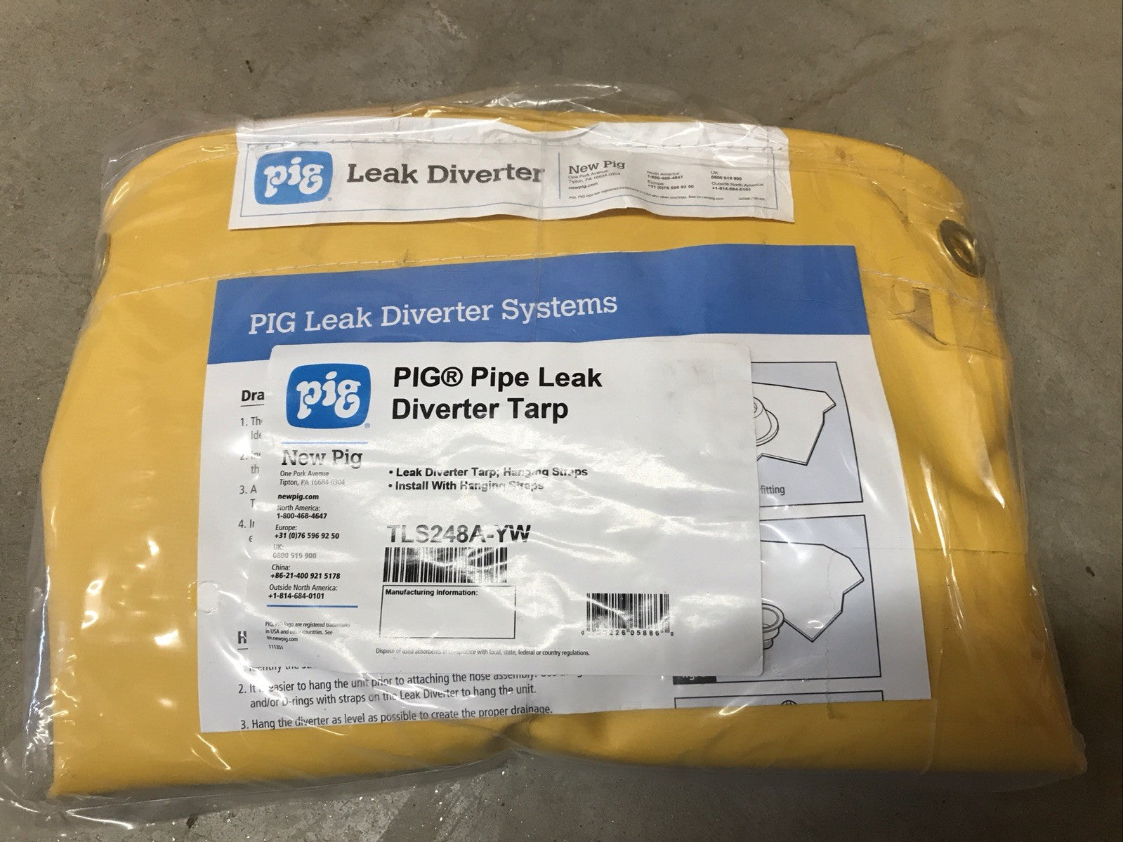 Pig Leak Diverter TLS248A-YW Pipe Leak Diverter Tarp Hanging Straps