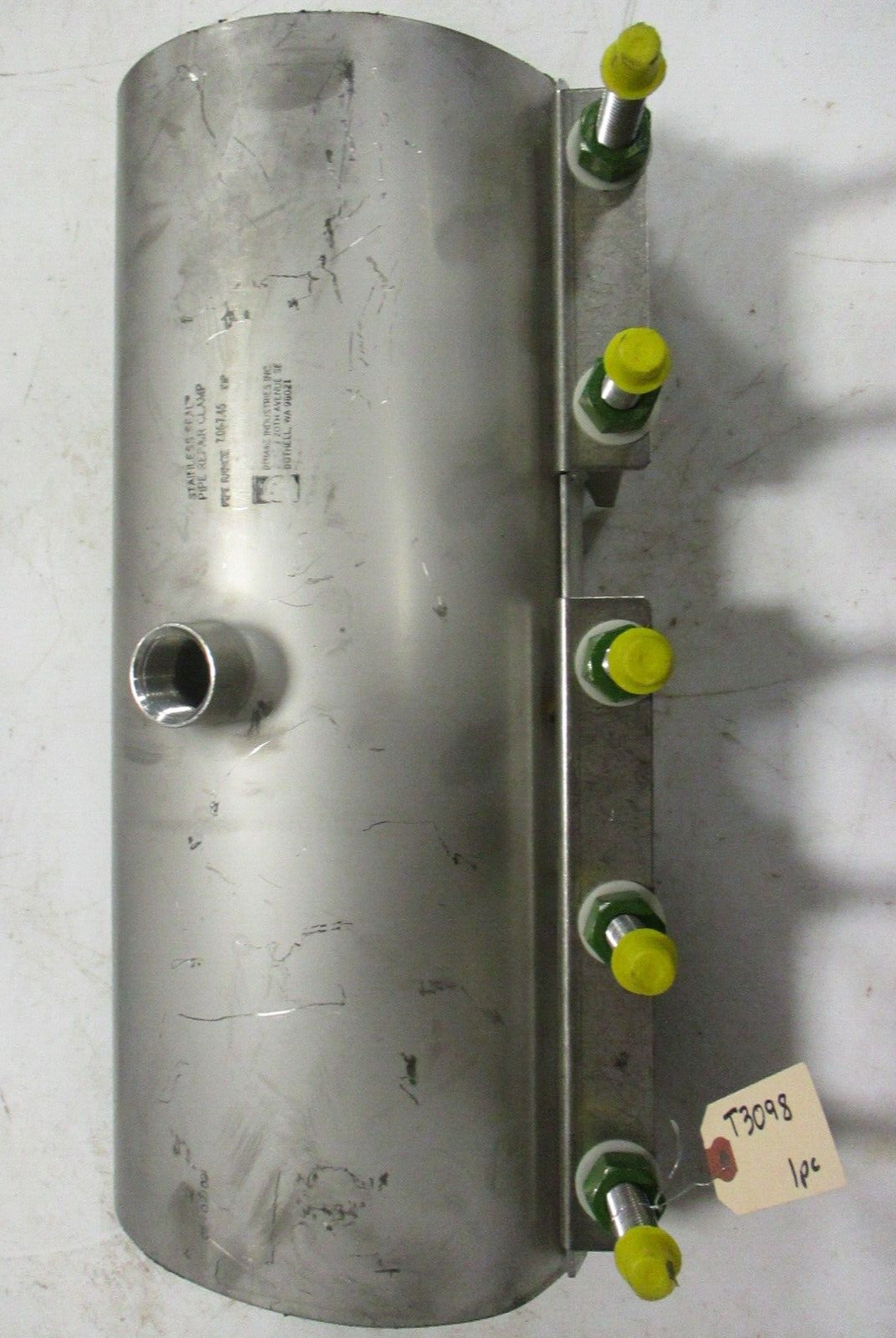 ROMAC SS1 Full Circle Tapped Repair Clamp 6" (7.06-7.46 OD) x 20" long x 1" NPT