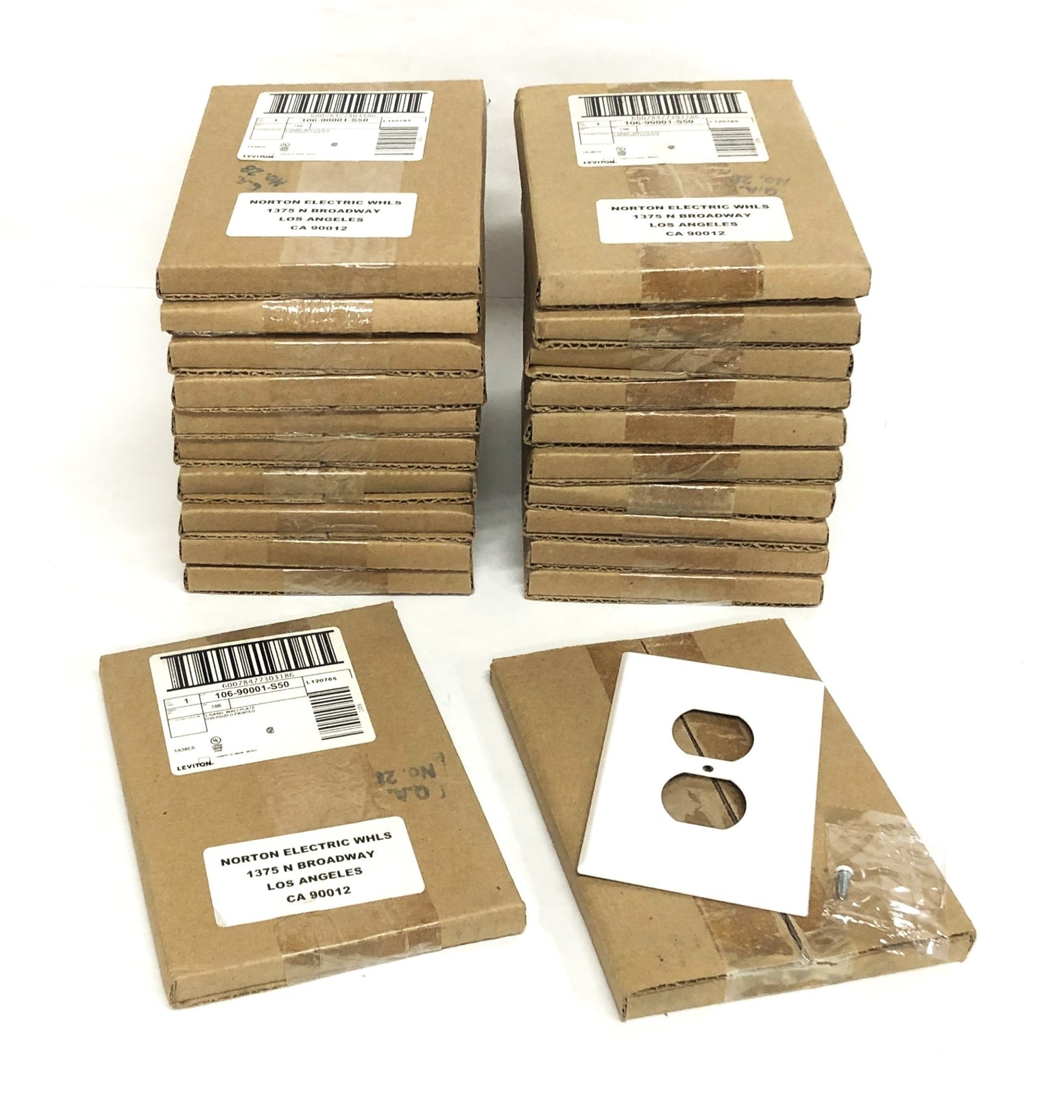 Leviton 1-Gang Oversized Painted Wallplate 106-90001-S50 [Lot of 22] NOS