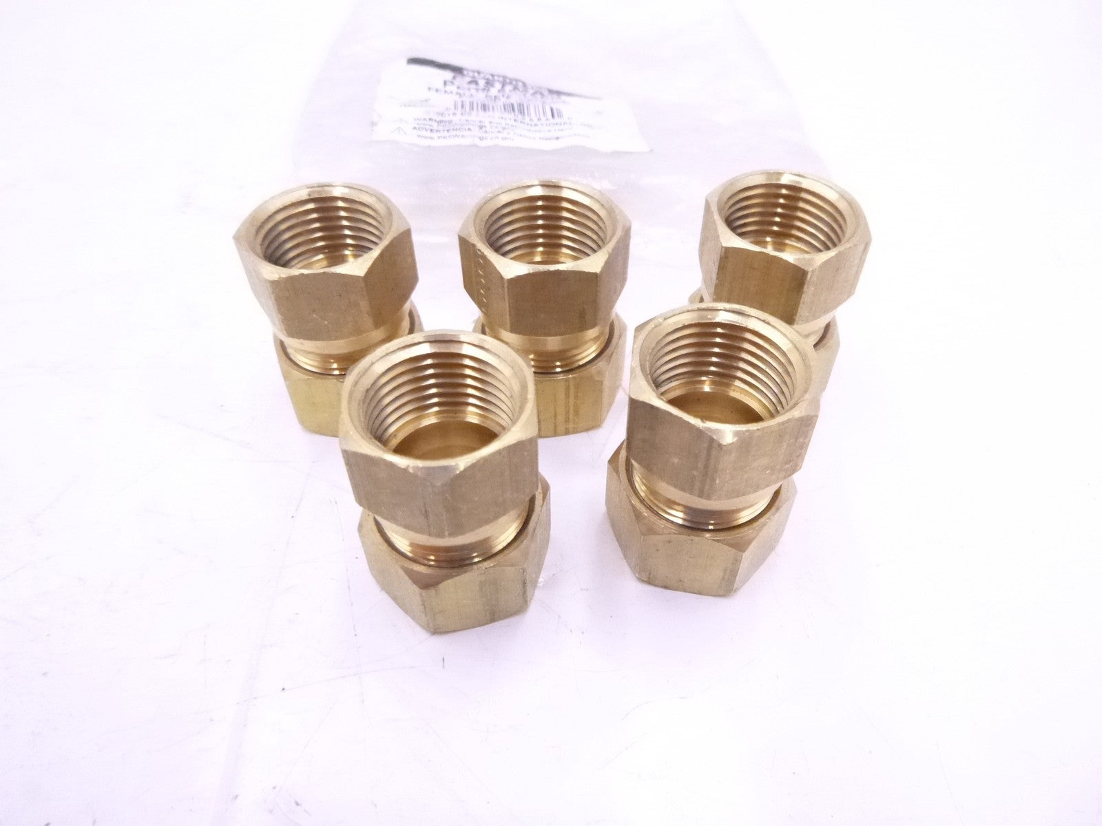 5 Pack Eastman 65435LF Compression Female Reducing Adapter 5/8"OD x 1/2"Fip