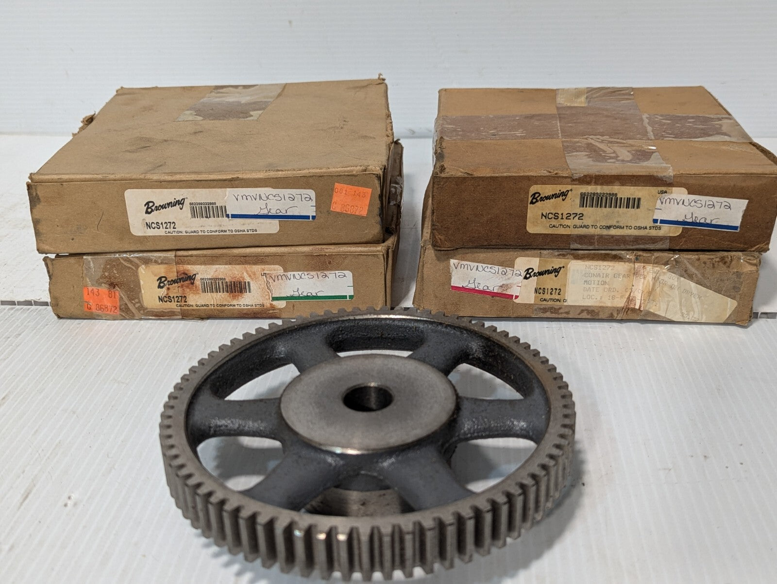 Browning NCS1272 External Tooth Spur Gear, 12DP, 14.5PA, 72 Teeth, .75 Face/Bore