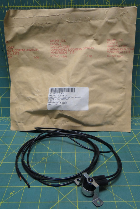 3NT Sealed Fixed Thermostat w/ Leads 3NT01L-H5522 NSN: 5930-01-003-2625