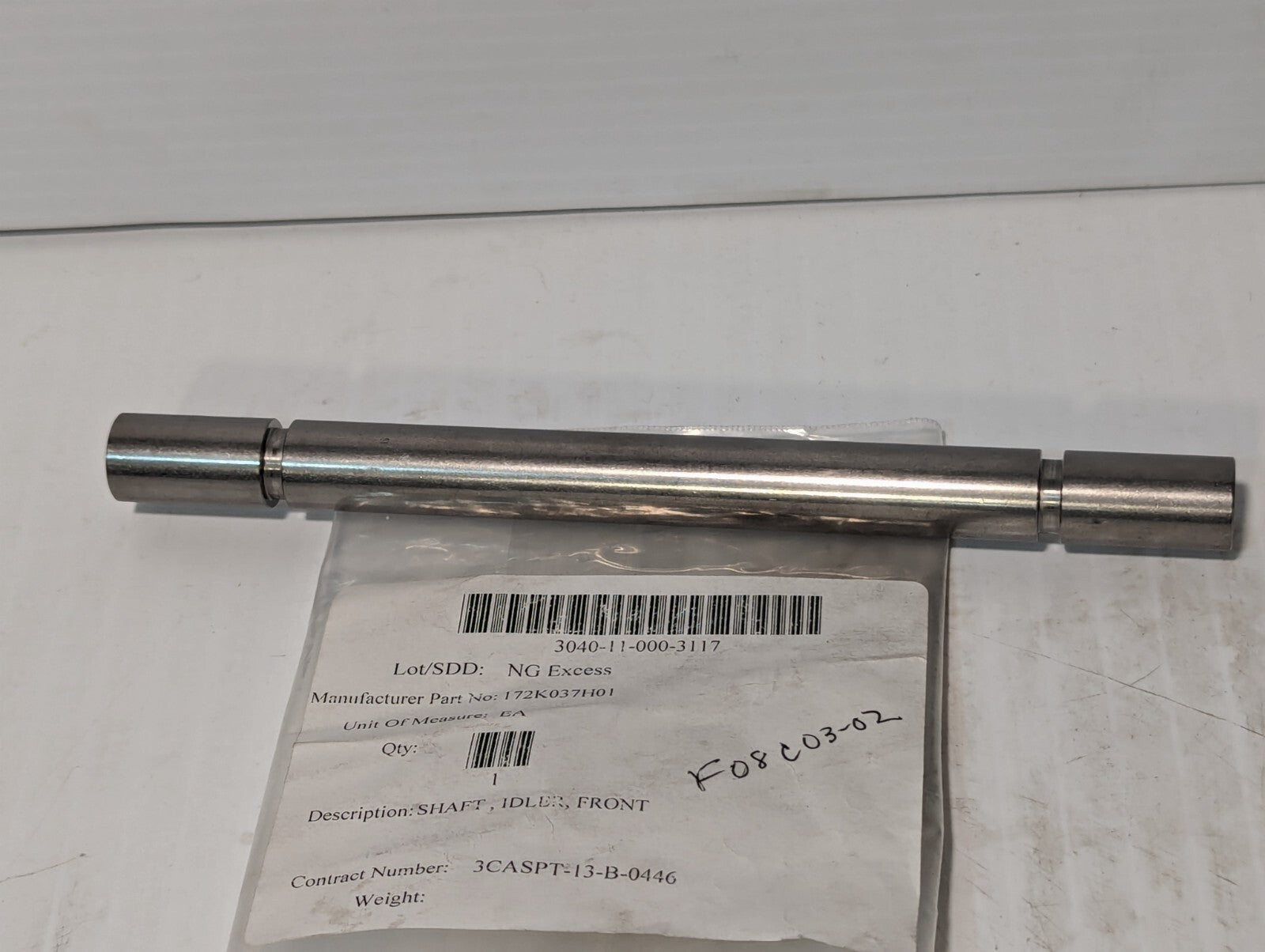 3040-11-000-3117 172K037H01 Front Idler Shaft 