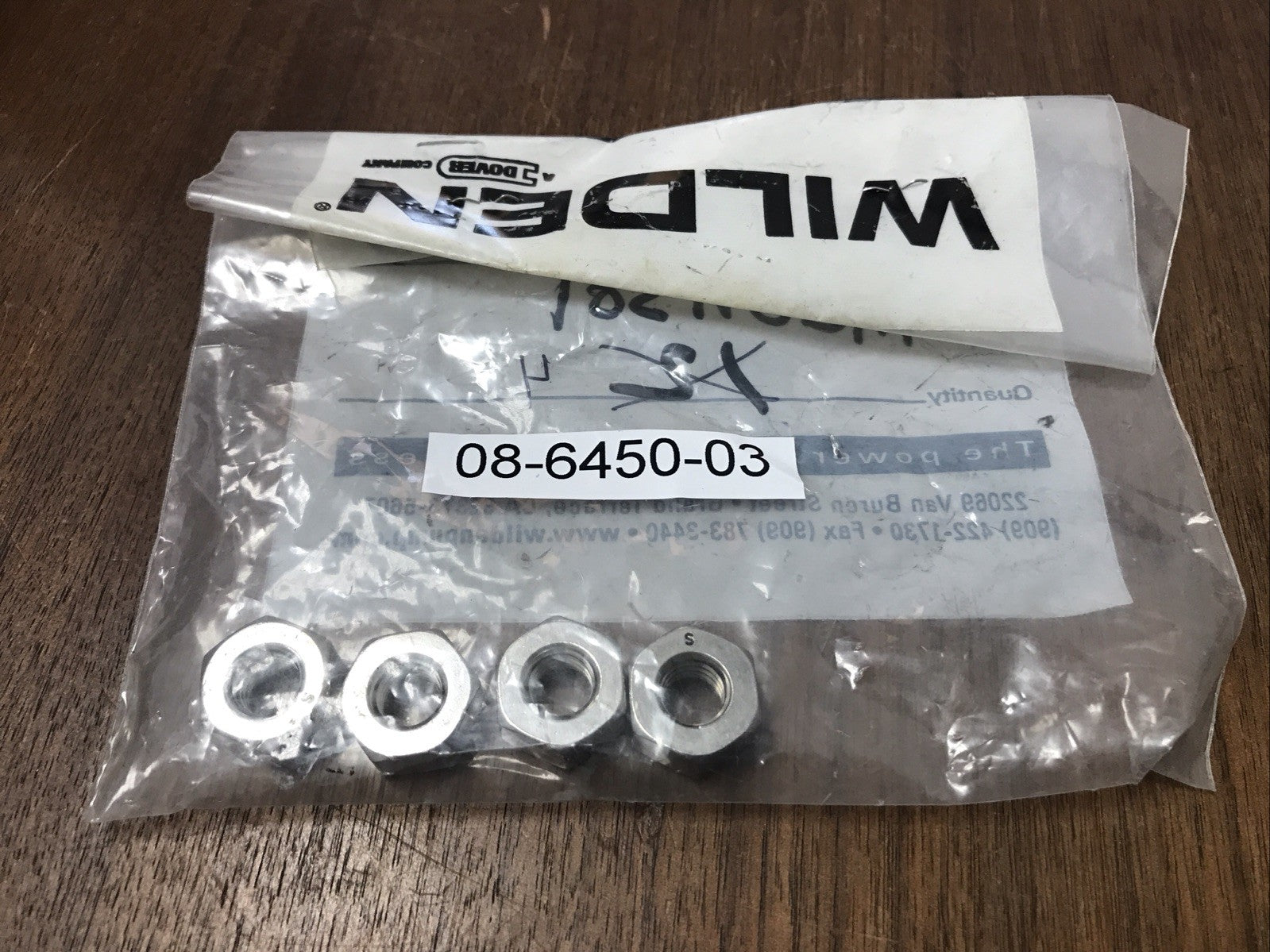 Lot of 4 Wilden Pump 04-6450-03 Nut 3/8-16 Stainless Steel New