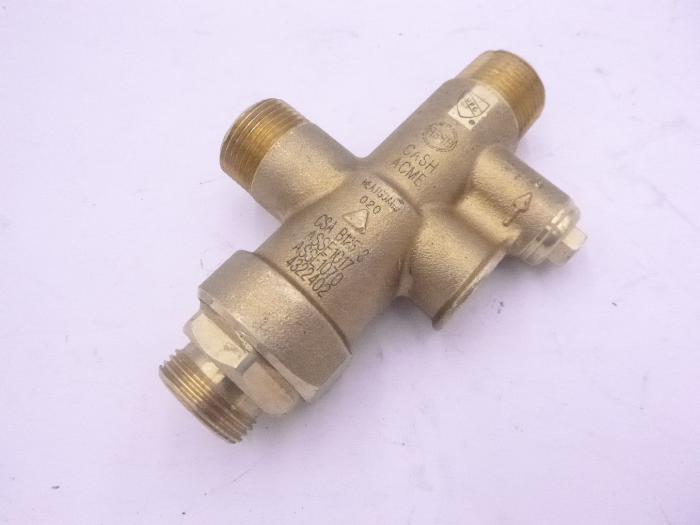 CASH ACME Brass Heatguard 020 CSA125 3 Tank Booster Water Heater Valve