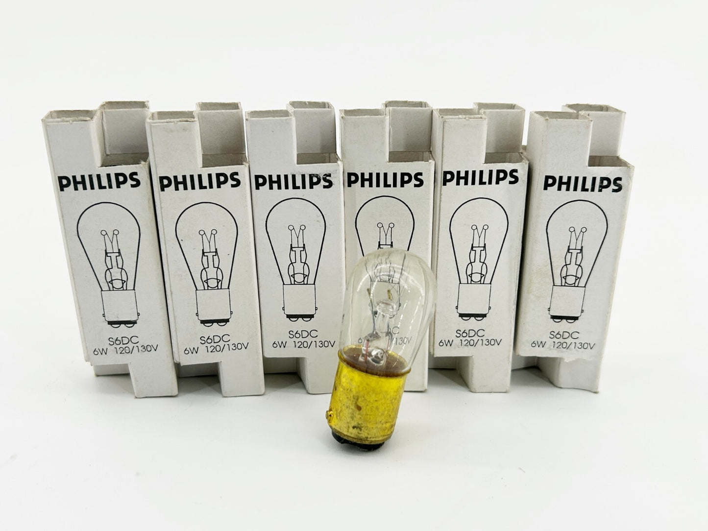 New Lot of 6 Philips S6DC Miniature Indicator Bulb 6W 120/130V