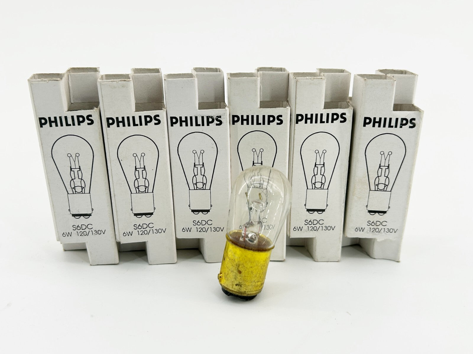 New Lot of 6 Philips S6DC Miniature Indicator Bulb 6W 120/130V