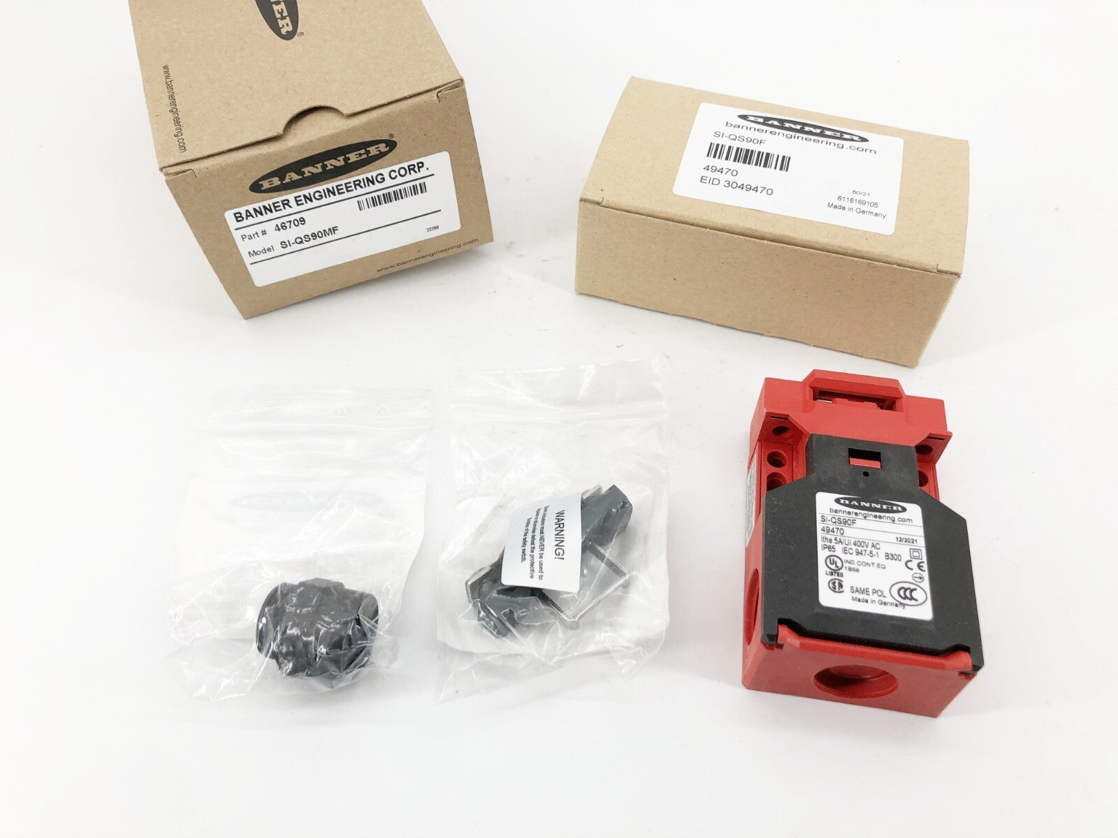New Banner Engineering SI-QS90MF Safety Interlock Switch 10A 24VAC 46709