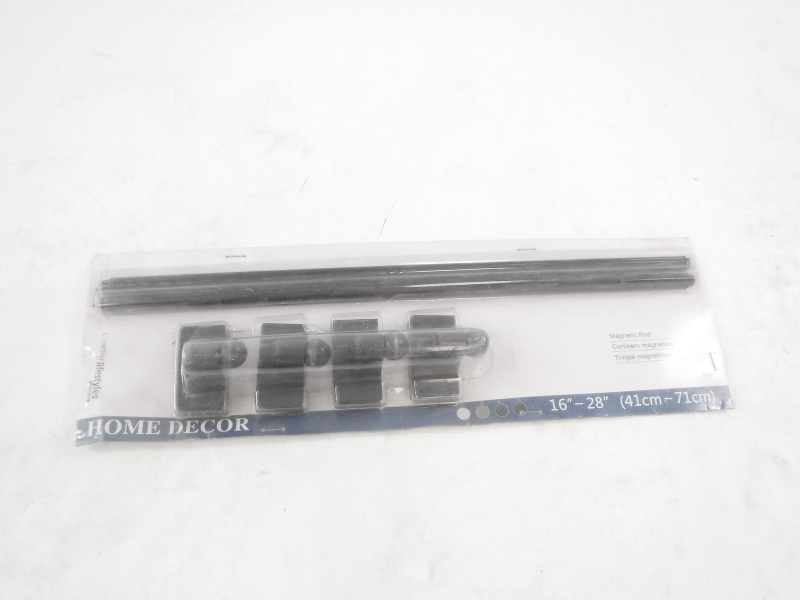 2 Pack Home Decor 16"-28"L Black Magnetic Curtain Rods TQMAGROD2-01-1628-BLACK