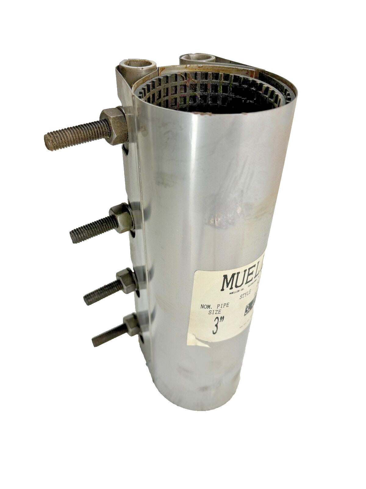 MUELLER 520 Pipe Repair Clamp 3" (Fits 3.46-3.75 OD) Full Circle Clamp x 12" Lg.