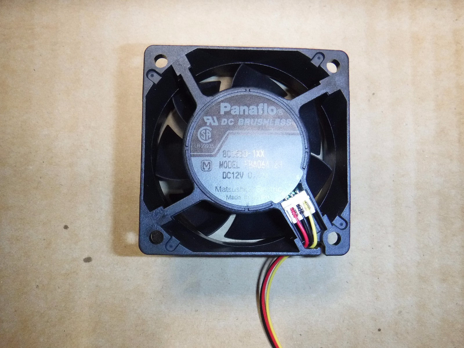 Panaflo  FBA06A12H1 XX  Fan 60x60x25mm 12VDC 0.22A 3 Wire New Bulk Packed (4pcs)