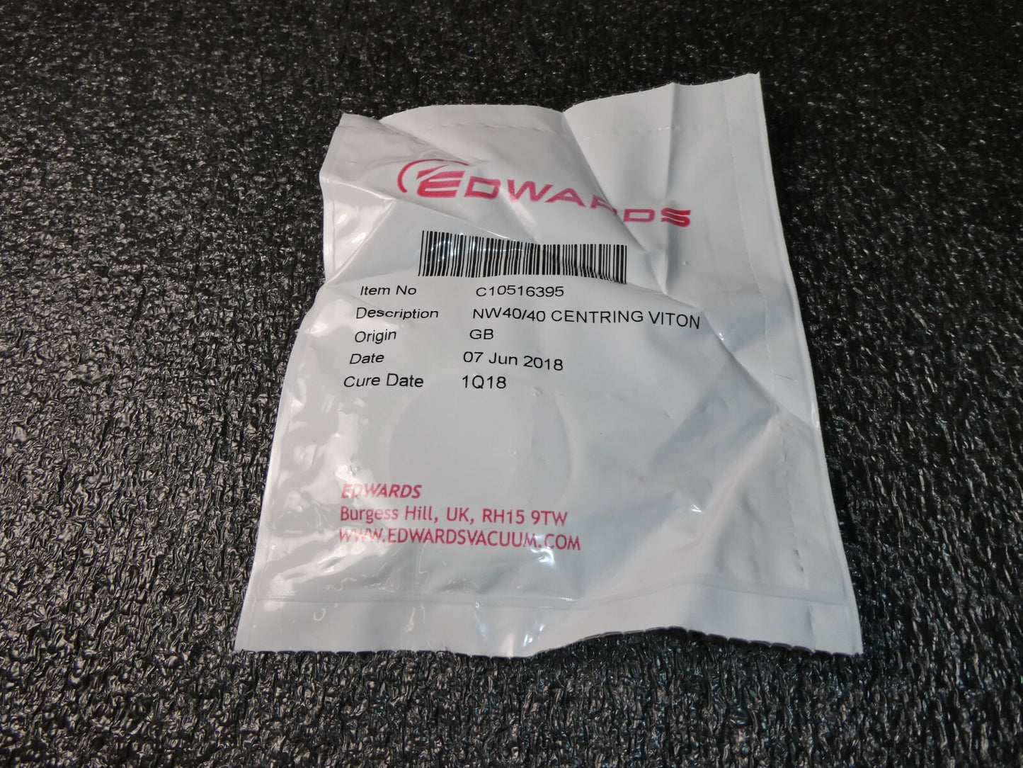 Edwards C10516395 Centring Ring, Stainless Steel/Viton, NW40/40 "Lot of 3"