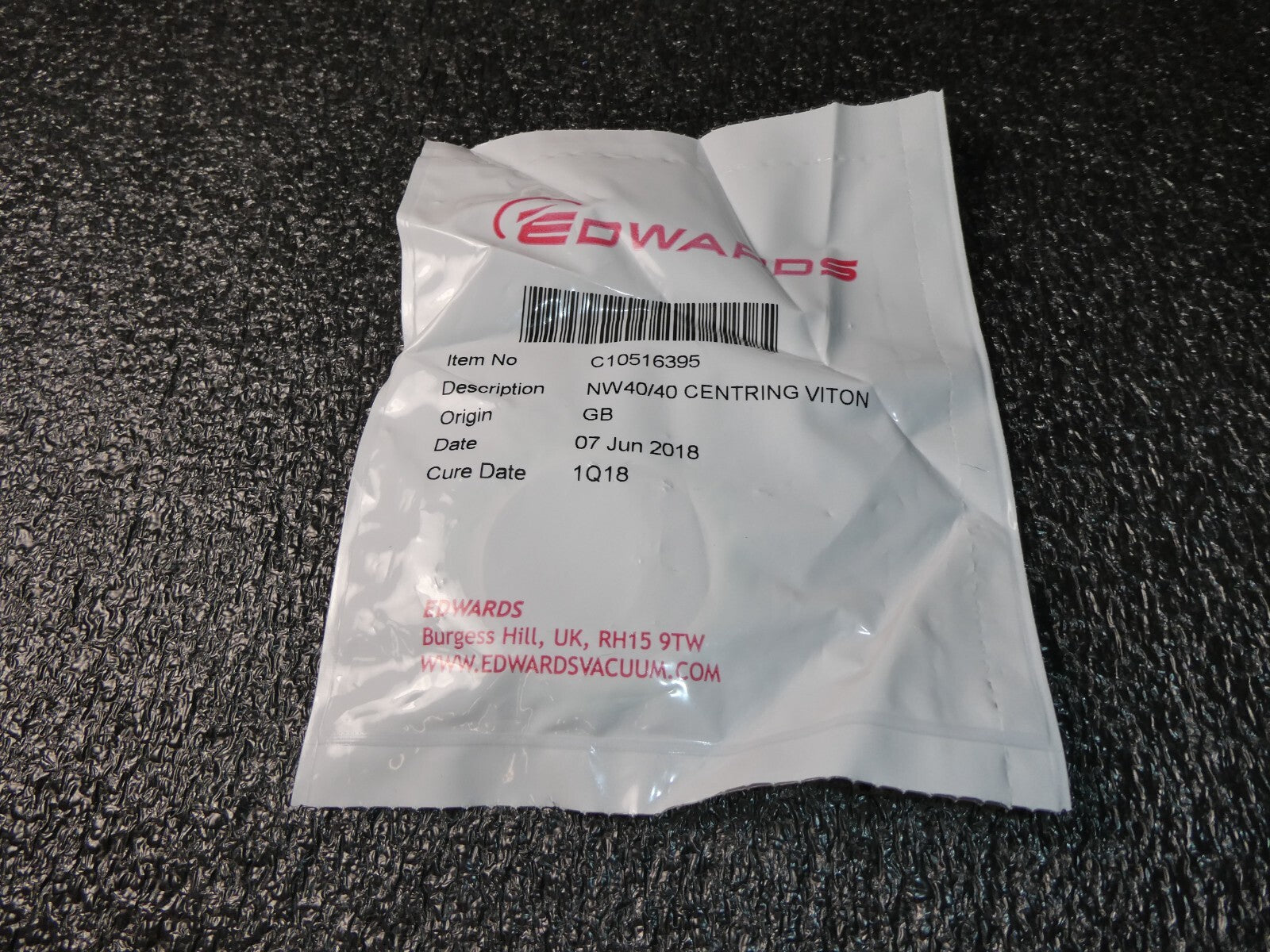 Edwards C10516395 Centring Ring, Stainless Steel/Viton, NW40/40 "Lot of 3"