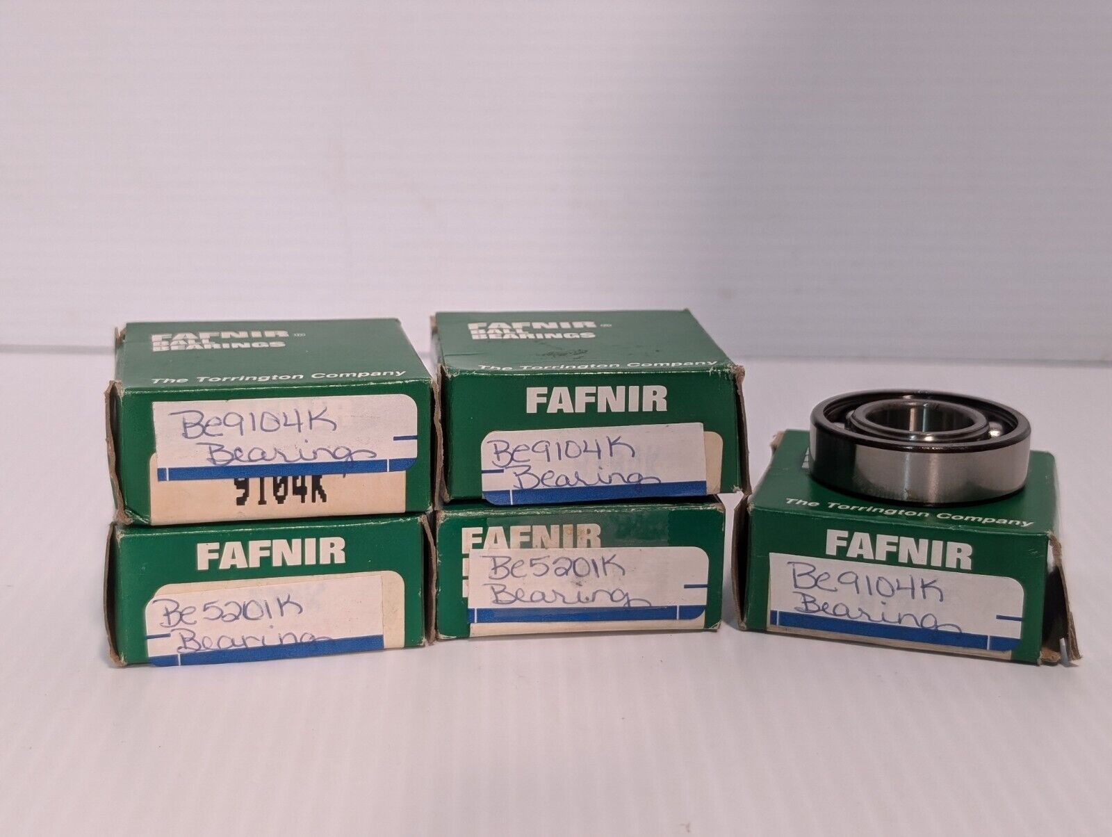 Lot of 5 Torrington/Fafnir 9104K Deep Groove Radial Ball Bearings 