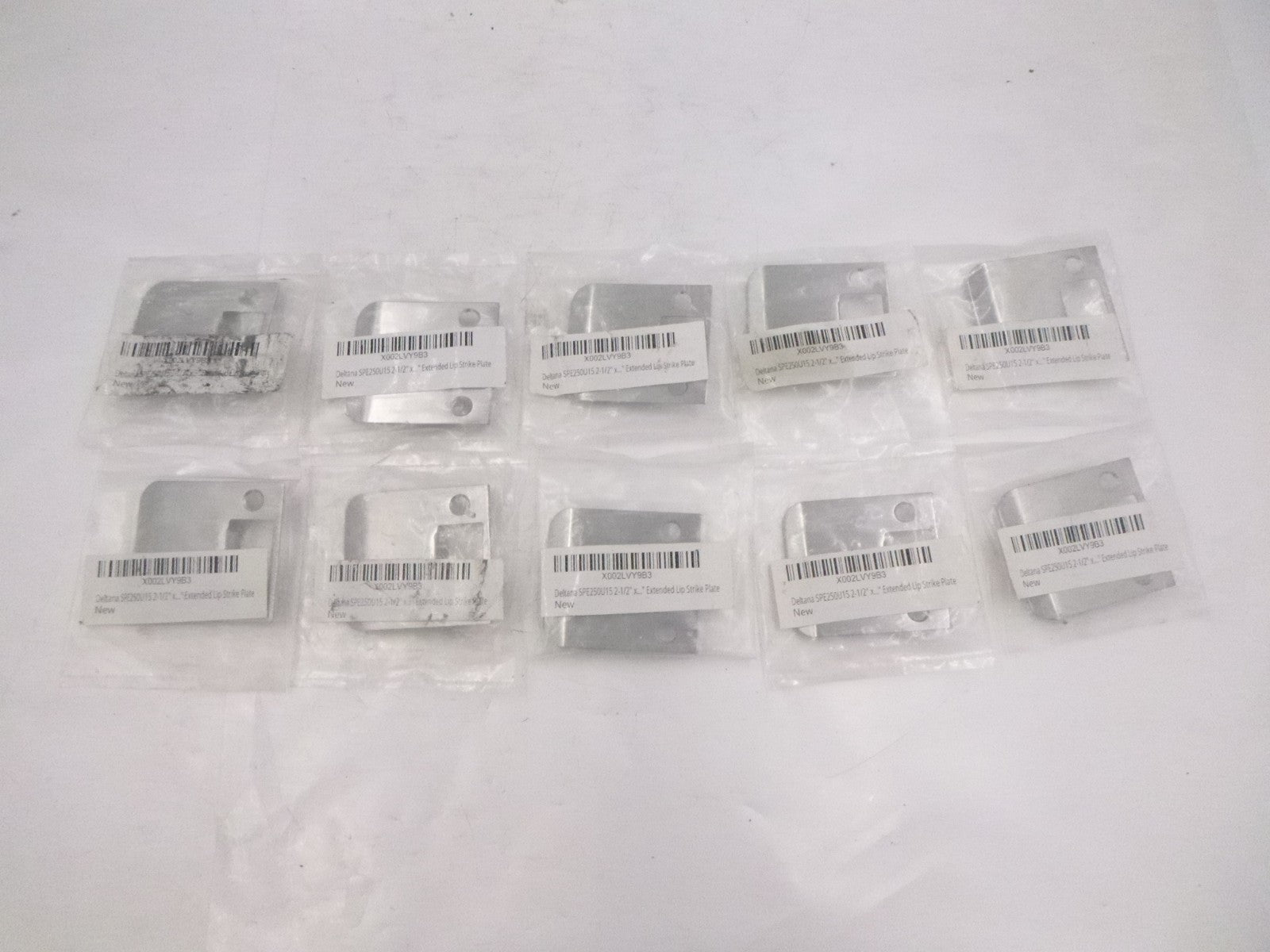 10 Pack Deltana 2-1/2"x 2-1/4" Extended Lip Strike Plate SPE250U15