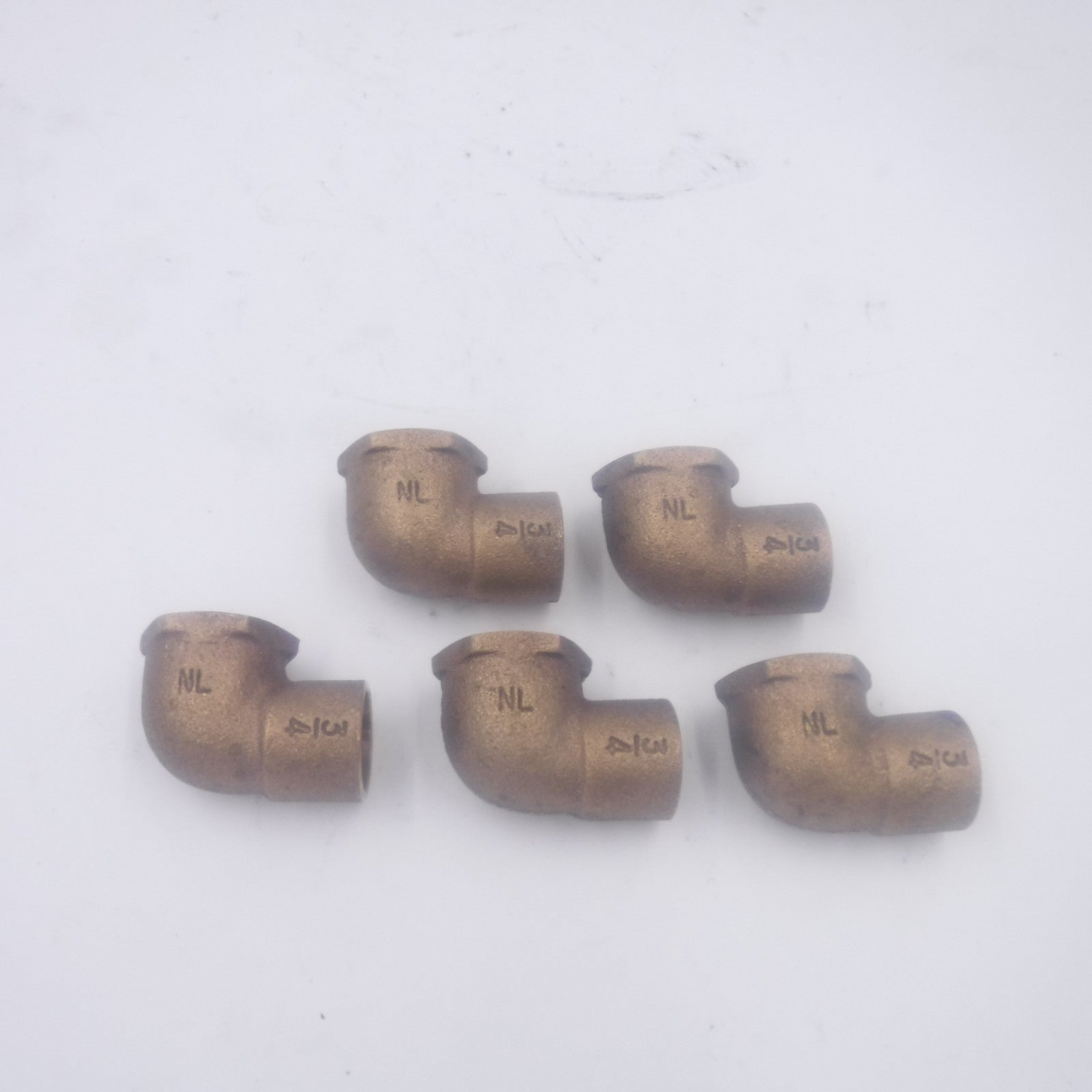 5 Pack Cello NL7-3-12 90° Female Elbows 3/4" Nominal C x FNPT Brass No Lead