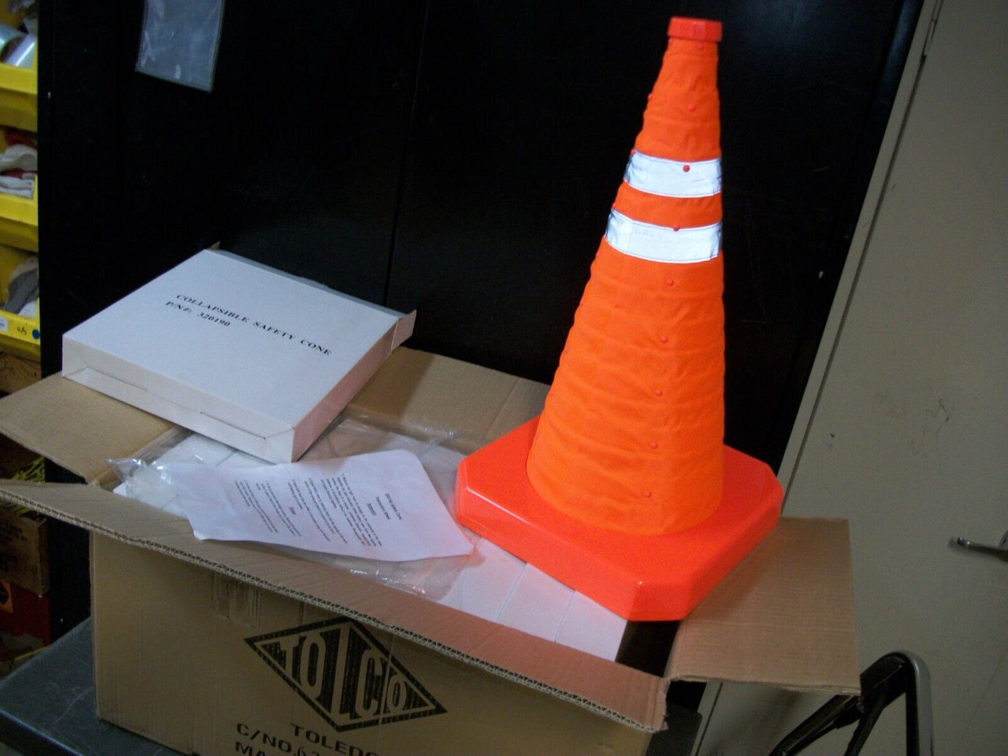 NEW CASE OF 10 Collapsible Traffic Safety Cones Orange 12 X 22 INCH TOTAL HEIGHT