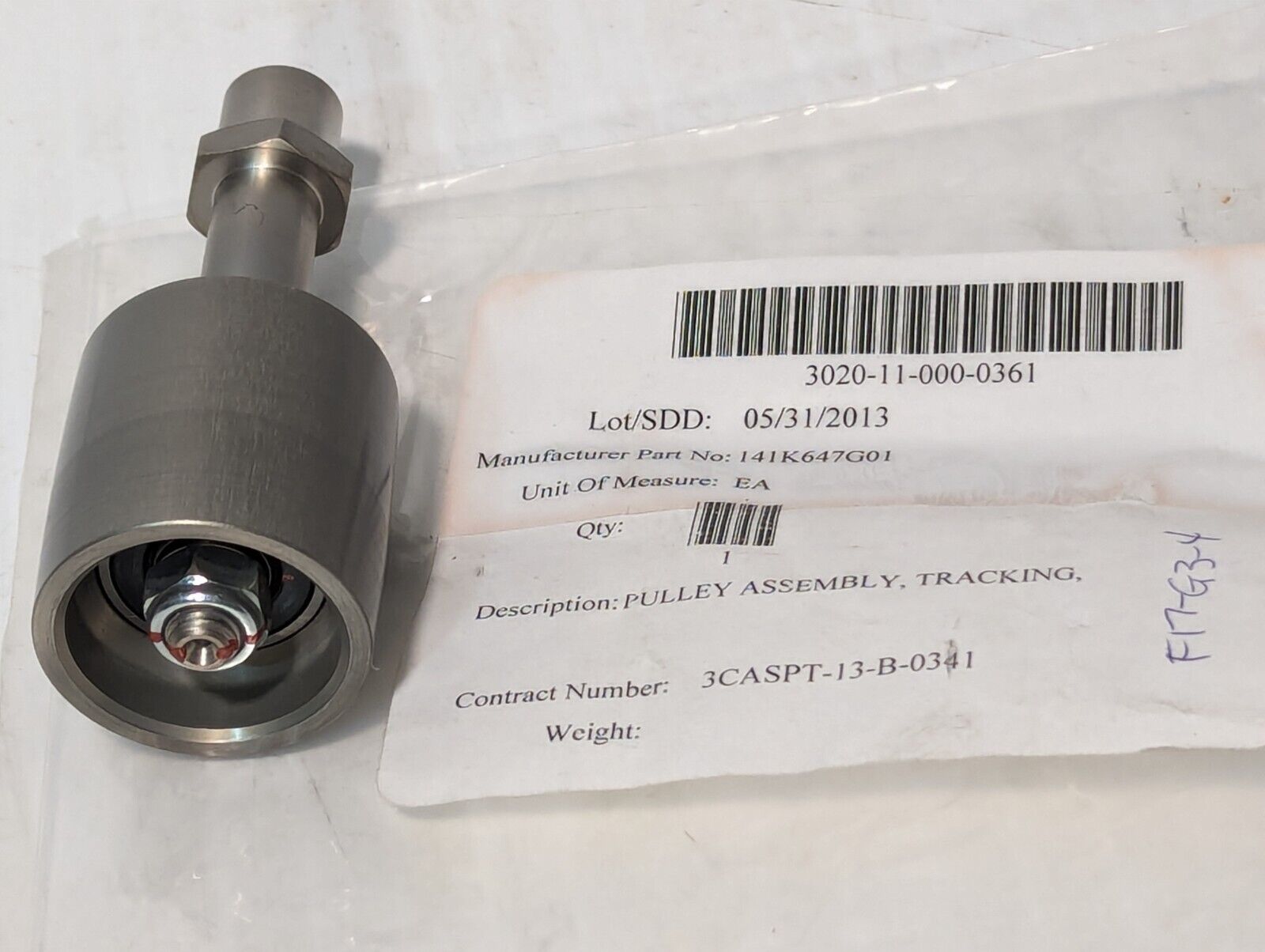 Nordex Pulley Assy Tracking P/N 141K647G01 3020-11-000-0361