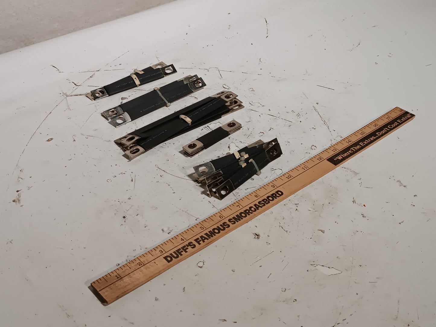 Lot of 21 Nickel Plated Bus Bar Connectors Various Sizes from 175mm to 83mm