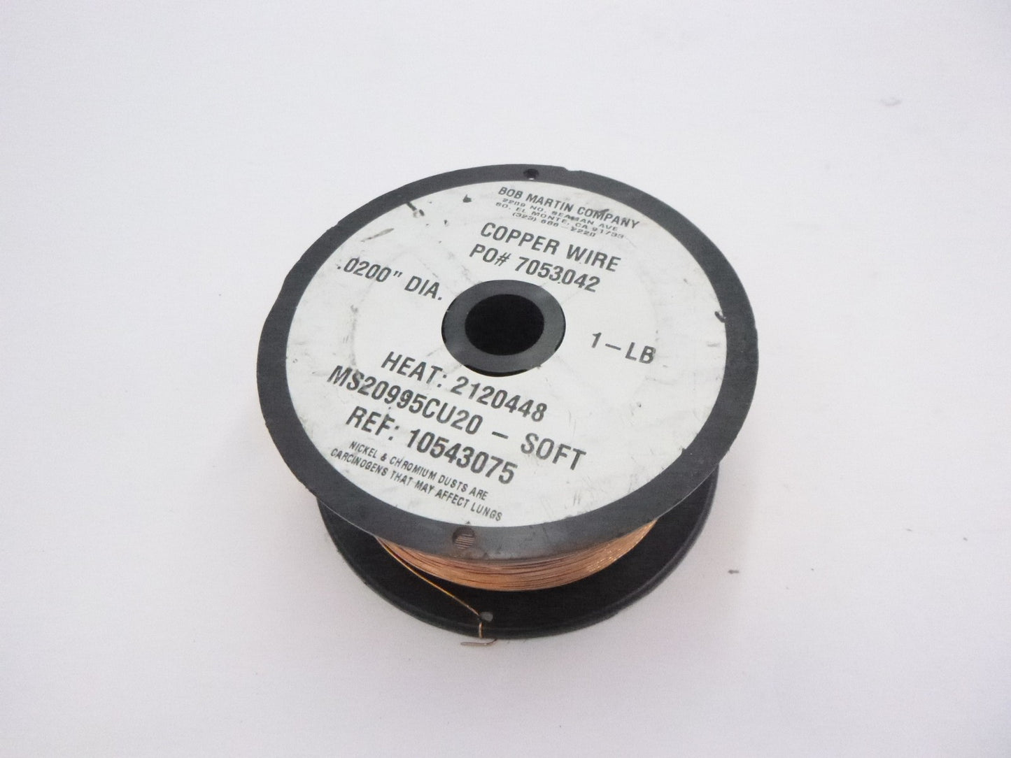 1lb Bob Martin Company Copper Material Wire .020" Dia. MS20995 Series