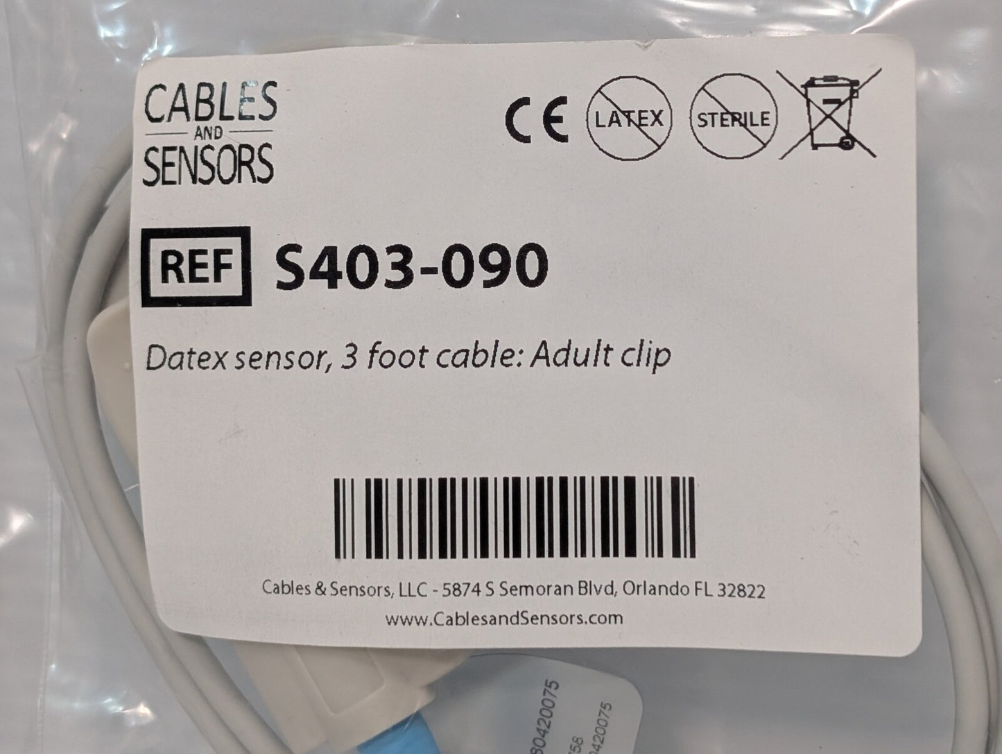 Datex Ohmeda Compatible S403-090 Sp02 Sensor Cables Adult Fit, 9 PIN end