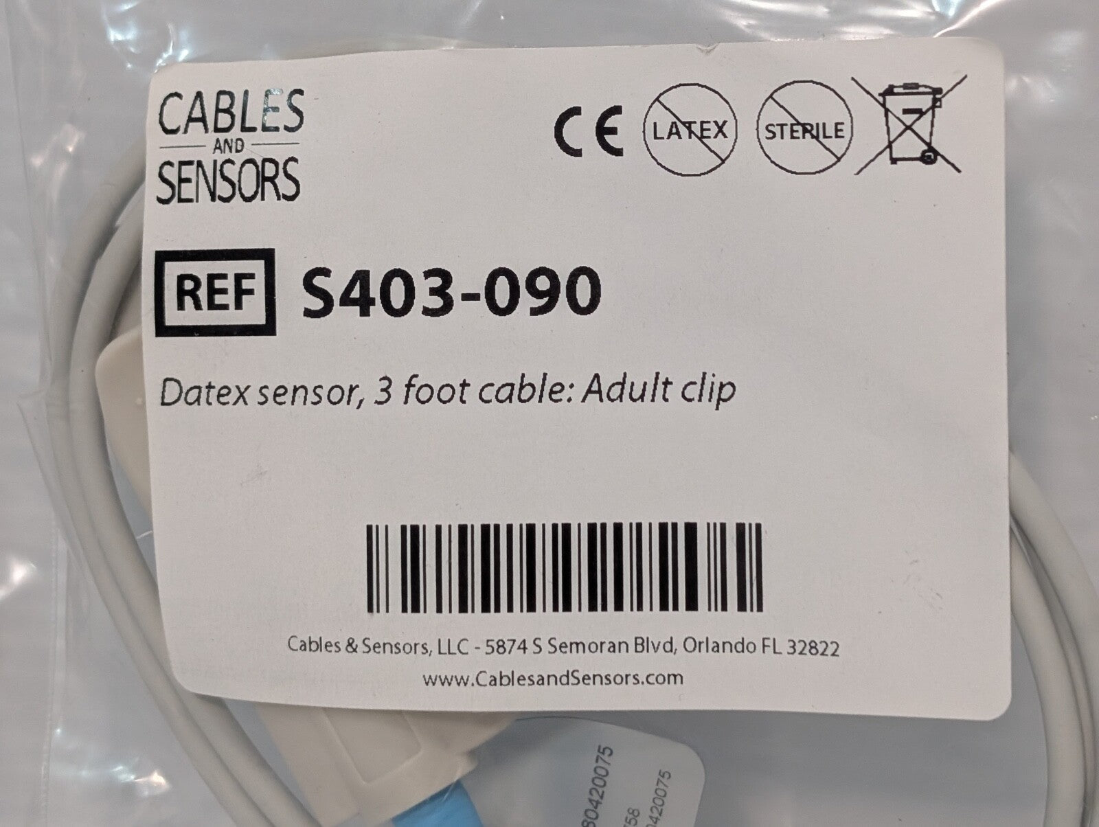 Datex Ohmeda Compatible S403-090 Sp02 Sensor Cables Adult Fit, 9 PIN end