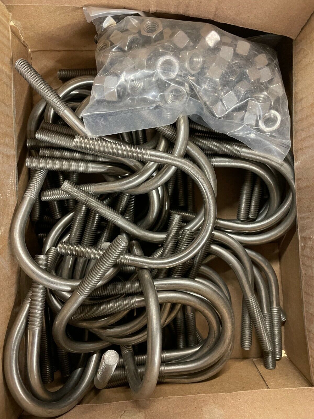U-Bolt 2" Stainless Steel w/ 4 SS Nuts, 2.437 ID x 3.50 L x .375 OD (lot of 4)