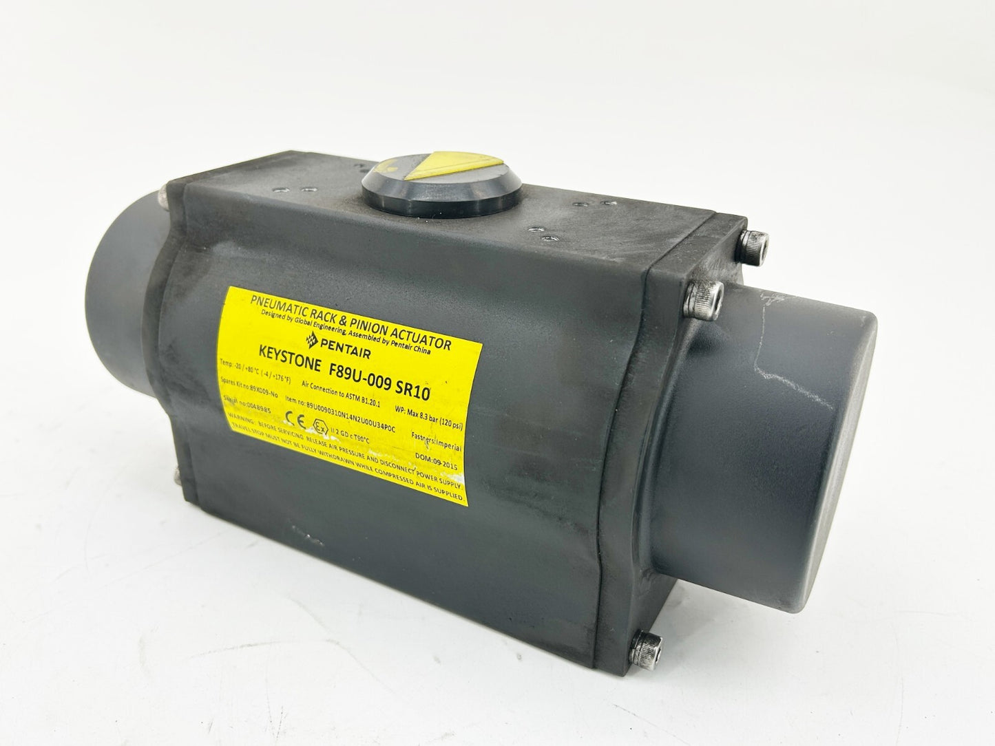New Keystone F89U-009 SR10 Pneumatic Rack & Pinion Actuator 120PSI - No Box