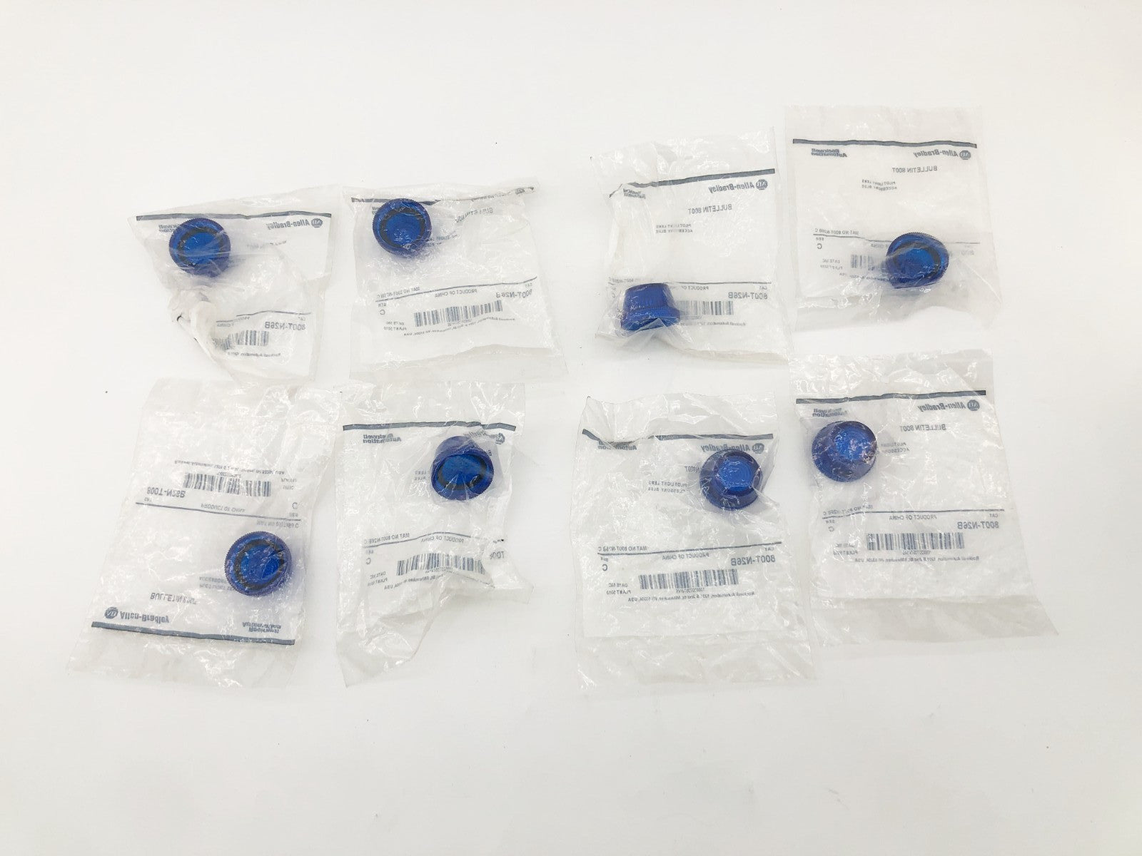 Lot of 8 New Allen-Bradley 800T-N26B Ser. C Blue Pilot Light Lens Accessories