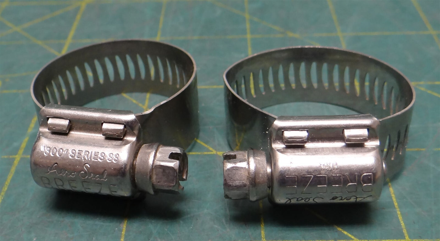 (Qty: 2) SAE #12 11/16-1-1/4" Stainless Steel Hose Clamp 17-32mm 1/2" Width
