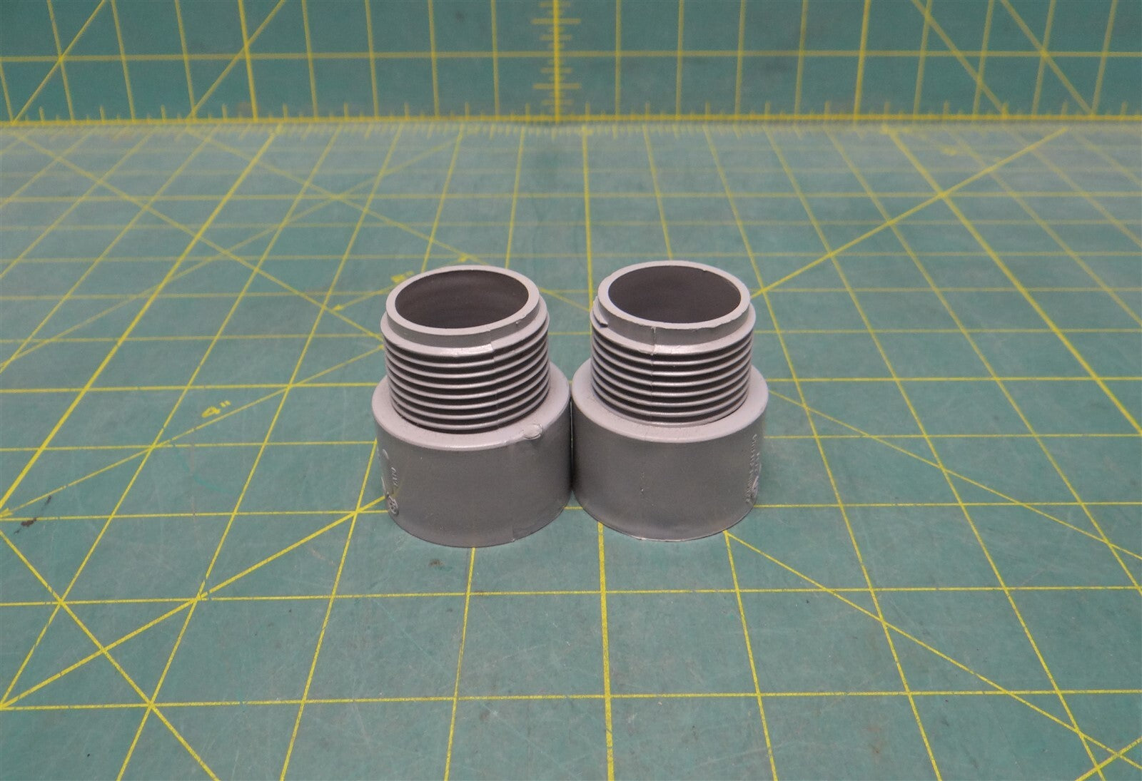 (2) 1" Gray PVC Male Terminal Adapter Fitting - Kraloy Brand TA10