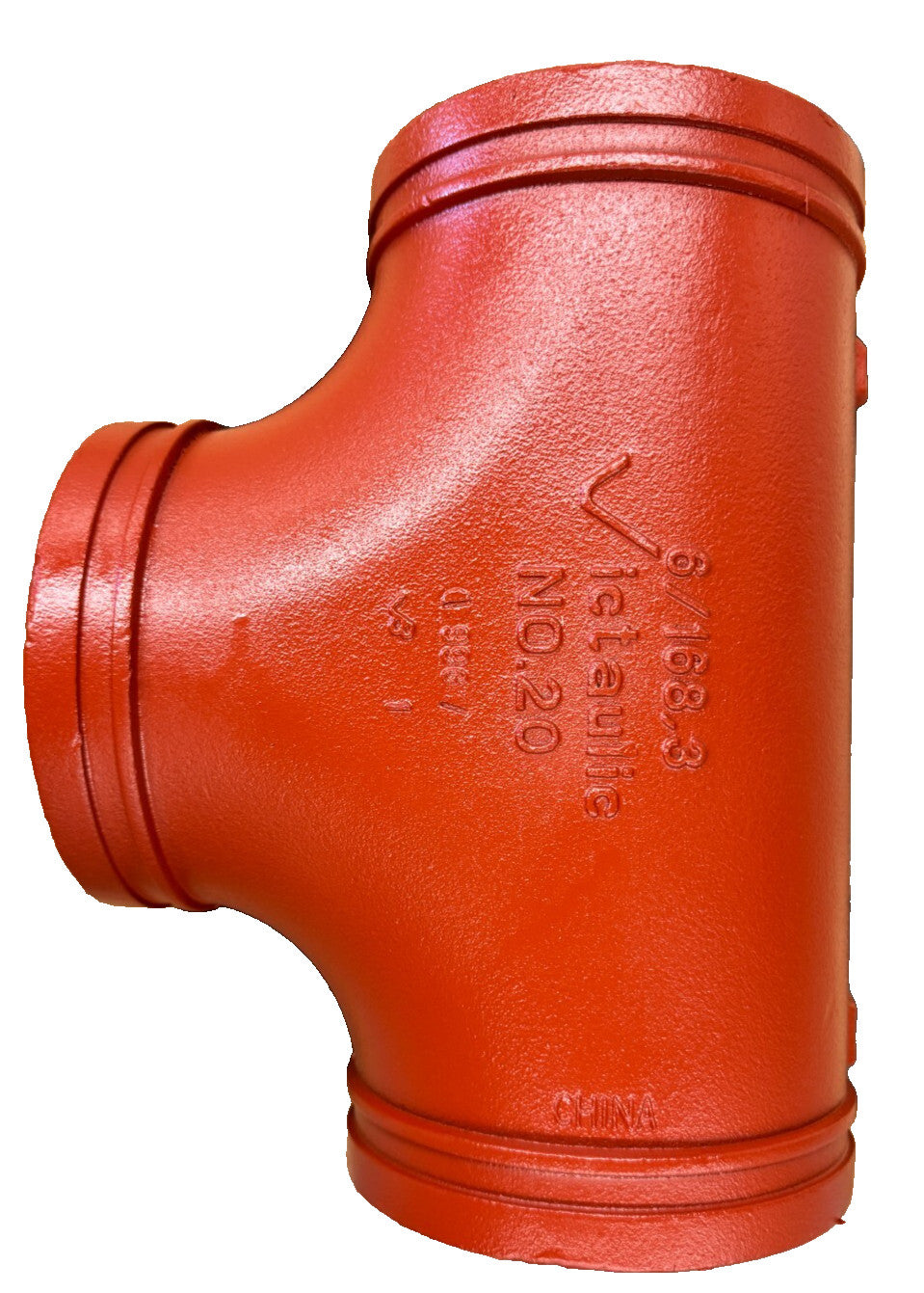 6" Victaulic Style 20 Straight Tee Grooved End Pipe Fitting