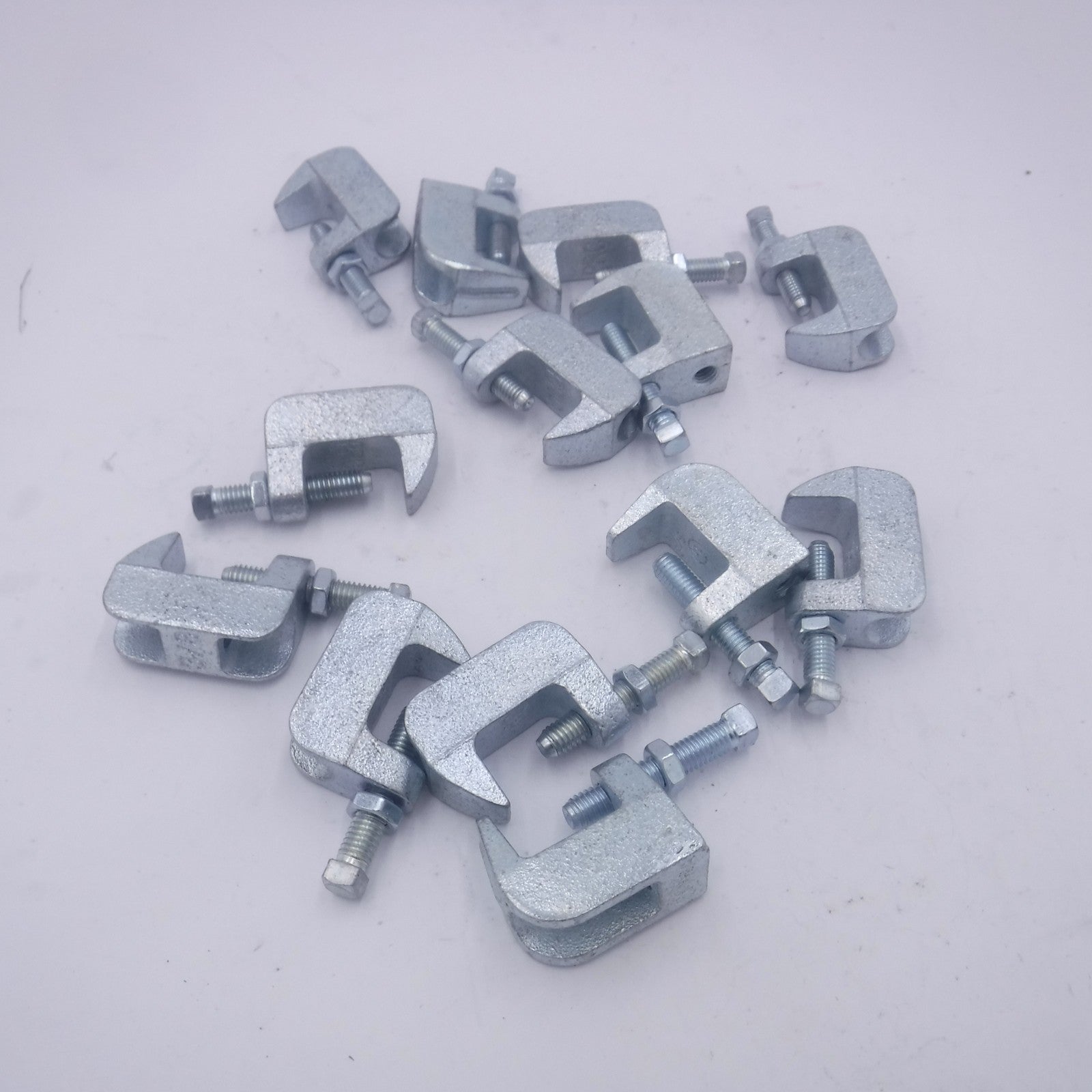 13 Pack PRC Univ Beam Clamp 3/8" Rod 1/1/4" Max Jaw Opening Electrogalvanize