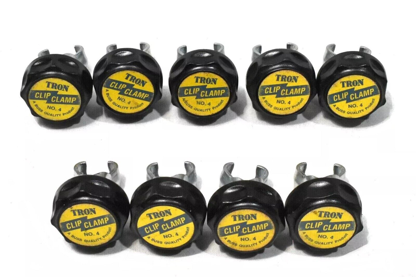 [Lot of 9] Bussmann Buss Tron No. 4 Fuse Clip Clamp NOS