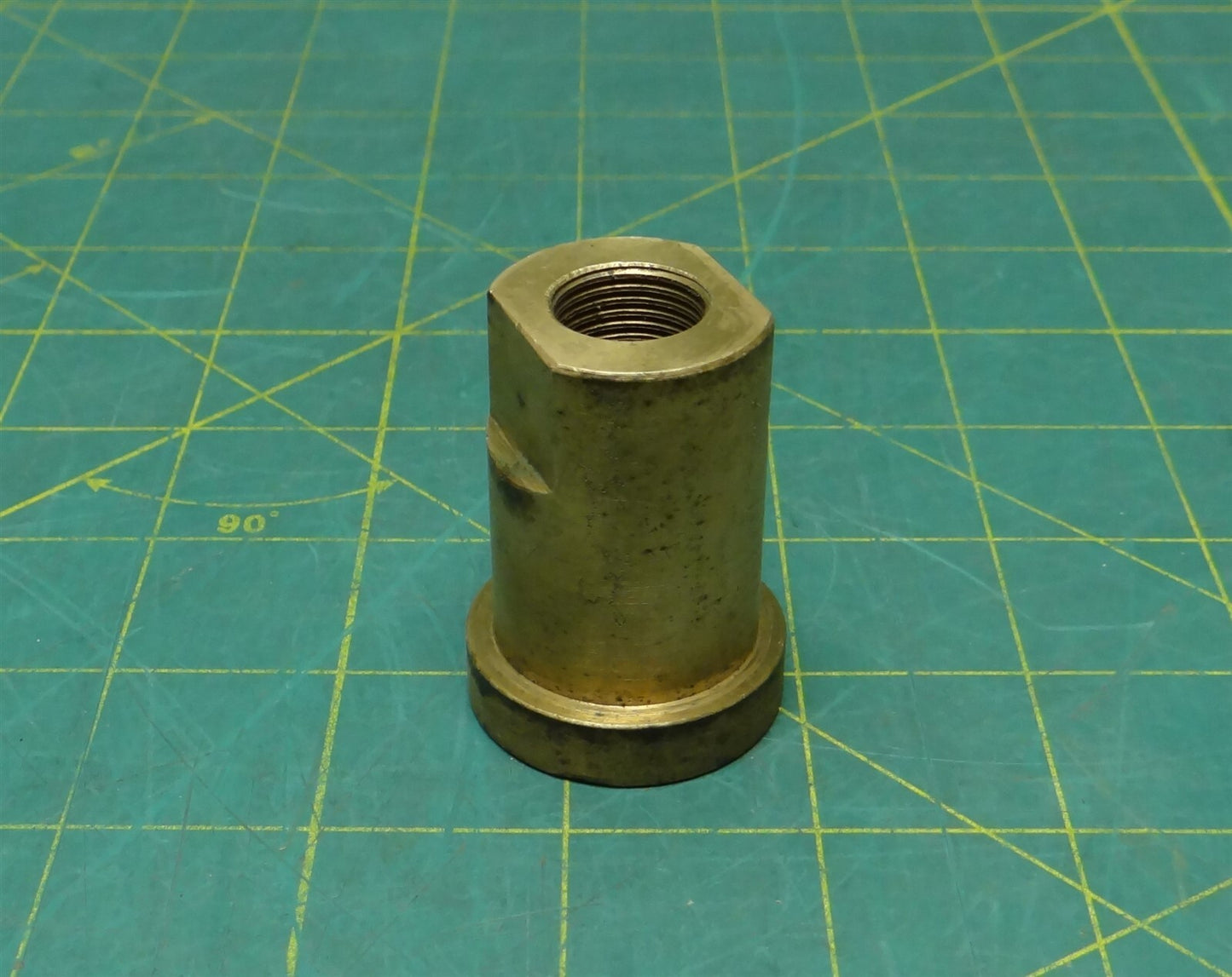 9/16"-18 UNF Brass Flared Base Retaining Nut, 1-3/8" Diameter, 1-7/8" Length