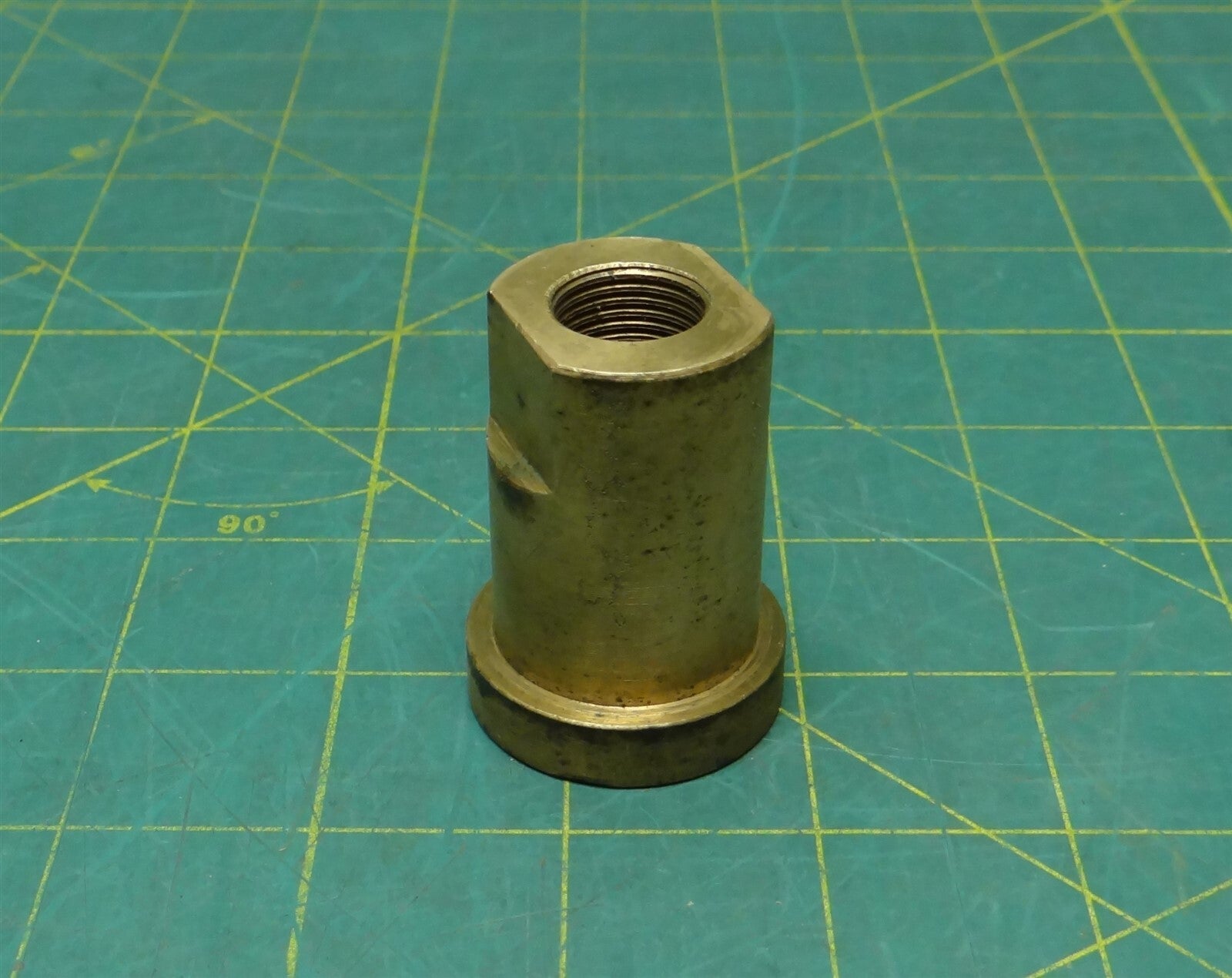 9/16"-18 UNF Brass Flared Base Retaining Nut, 1-3/8" Diameter, 1-7/8" Length