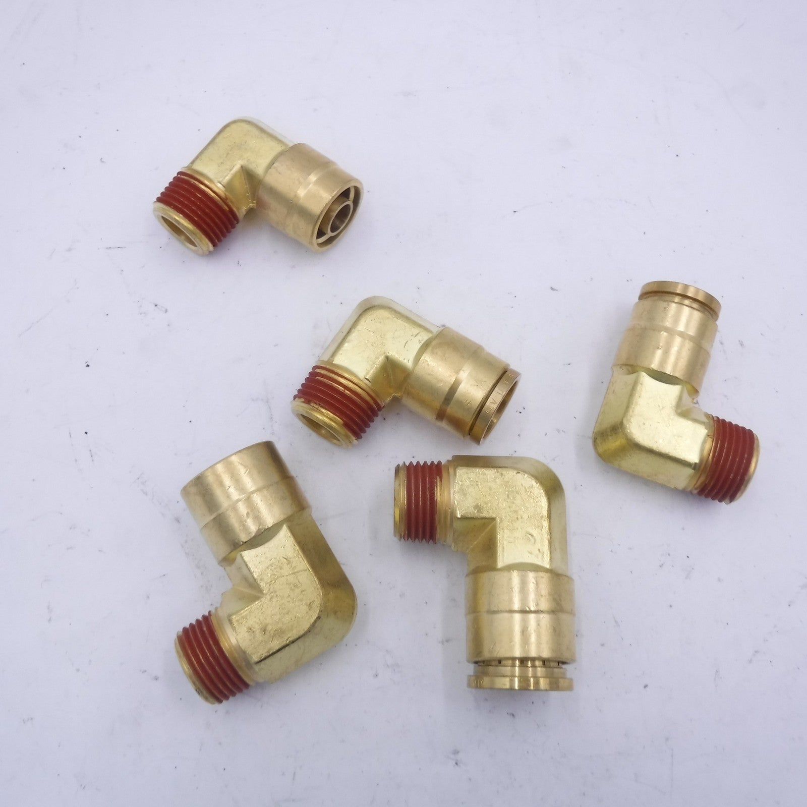 5 Pack 3/4" Male NPT x 1/2" Hose ID Push to Connect Brass 90° Swivel Elbow