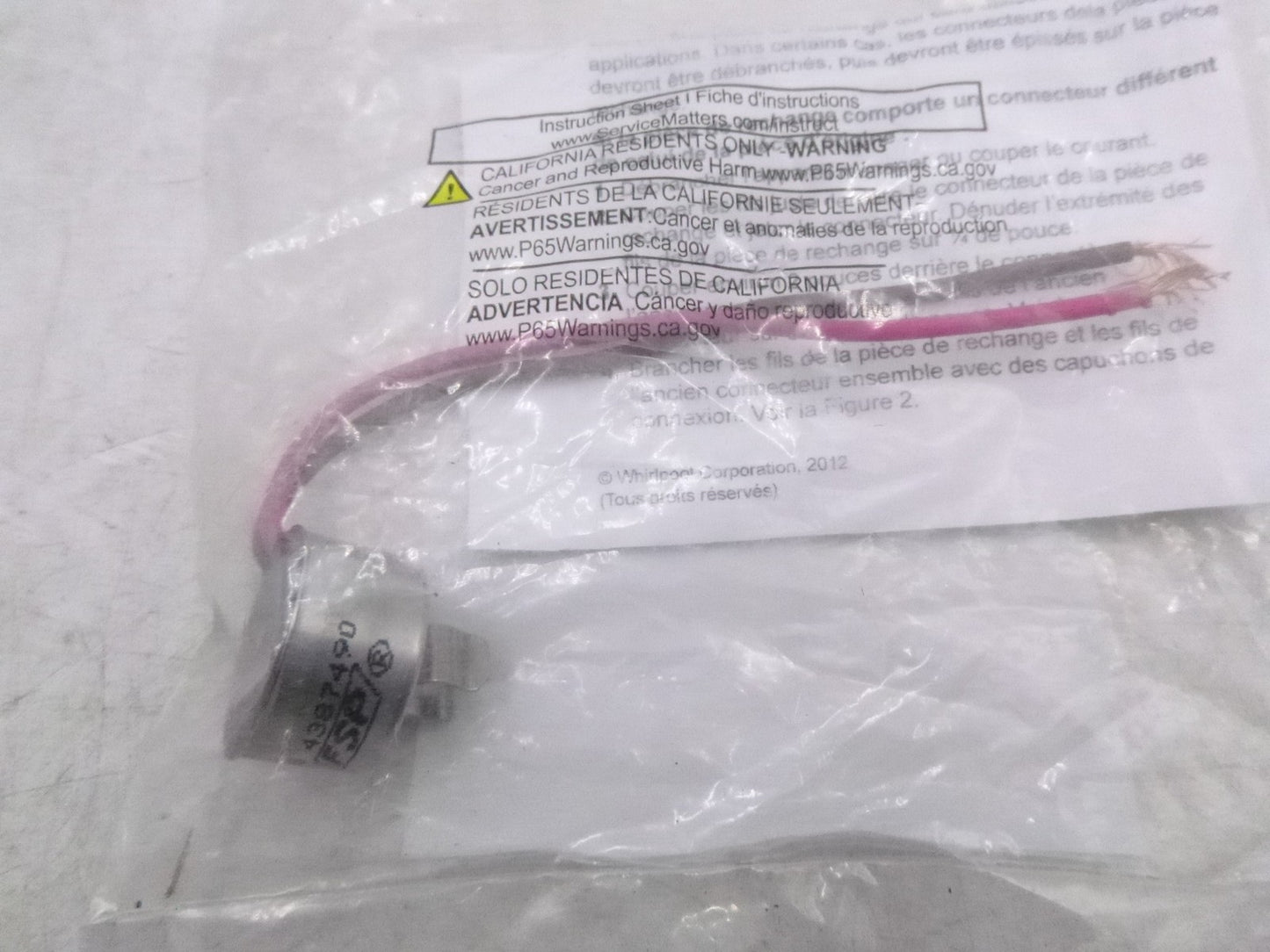 Genuine OEM Whirlpool Kenmore Defrost Thermostat Item  331710053