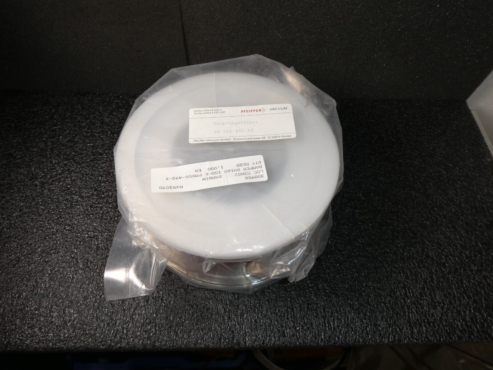 PFEIFFER VACUUM VIBRATION DAMPER FOR HIPACE 700 TURBO PUMP DN 160 PM 006 492-AX